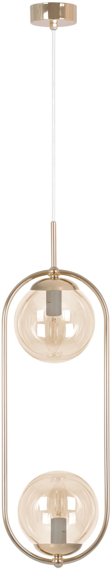 Darmowa Dostawa - Lampa wisząca 2x10 W złota-bursztynowa Kaja Sven K5397