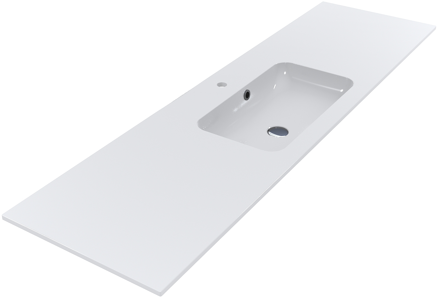 Darmowa Dostawa - Umywalka 180x50 cm prostokątna wpuszczana biała Miraggio Della 69125566