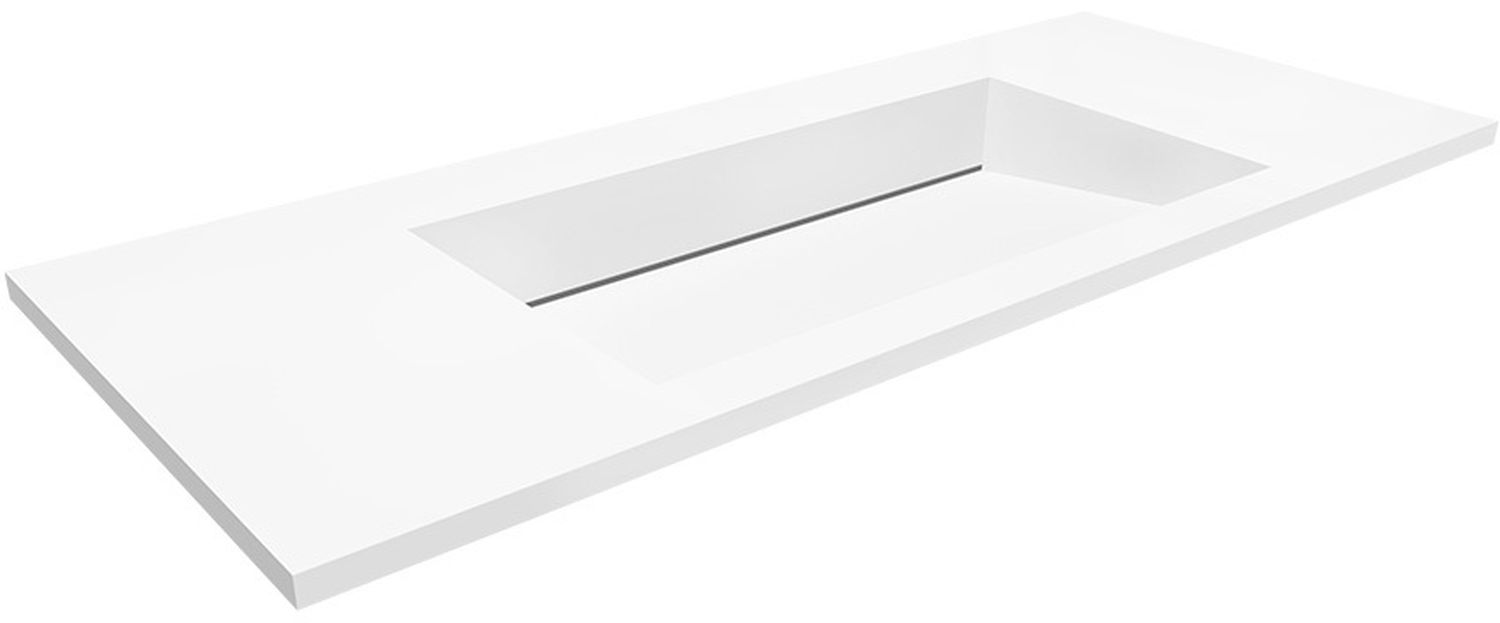 Darmowa Dostawa - Umywalka 110x45 cm prostokątna wpuszczana-z blatem biała Cristalstone Linea Ideal U1100MCOLCCRBO