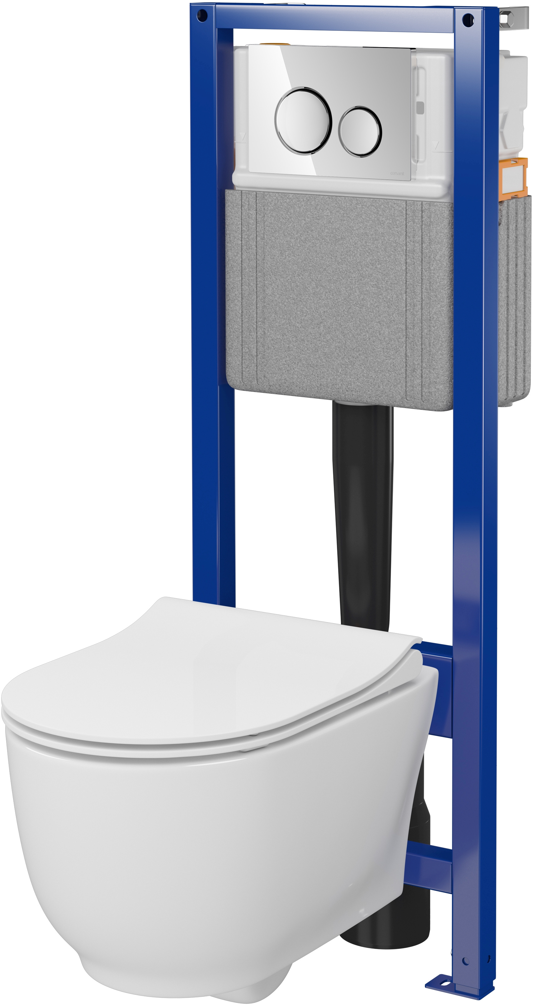 Darmowa Dostawa - Zestaw stelaż z miską, deską i przyciskiem Cersanit Luna S4028001