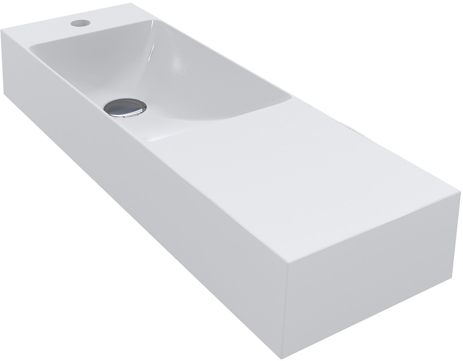 Darmowa Dostawa - Umywalka 80.8x25.8 cm prostokątna ścienna-nablatowa-z blatem biała Miraggio Shanghai 0000575
