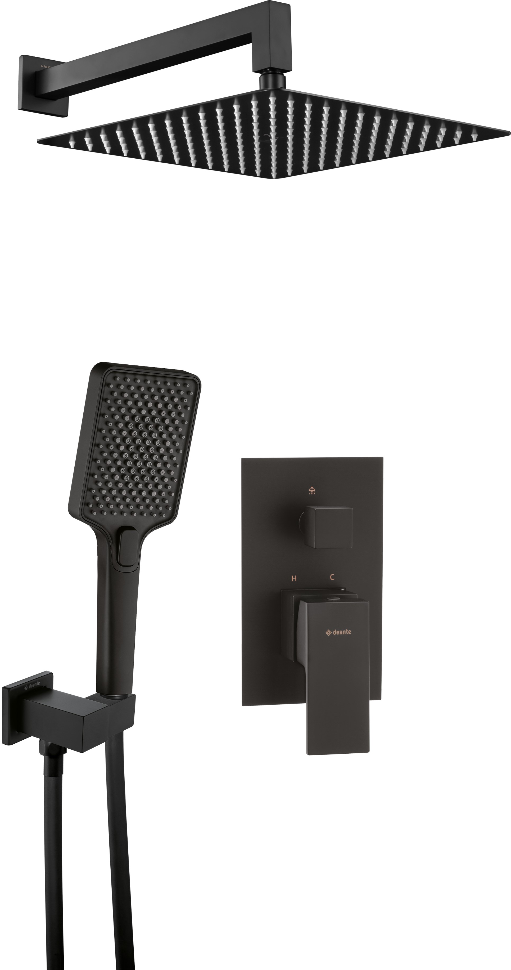 Darmowa Dostawa - Zestaw prysznicowy podtynkowy czarny Deante Anemon NACN9MP