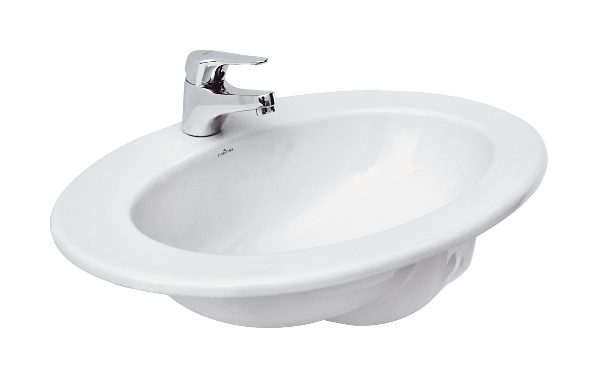 Darmowa Dostawa - Umywalka 63x47 cm owalna meblowa-wpuszczana biała Cersanit Gamma K110012