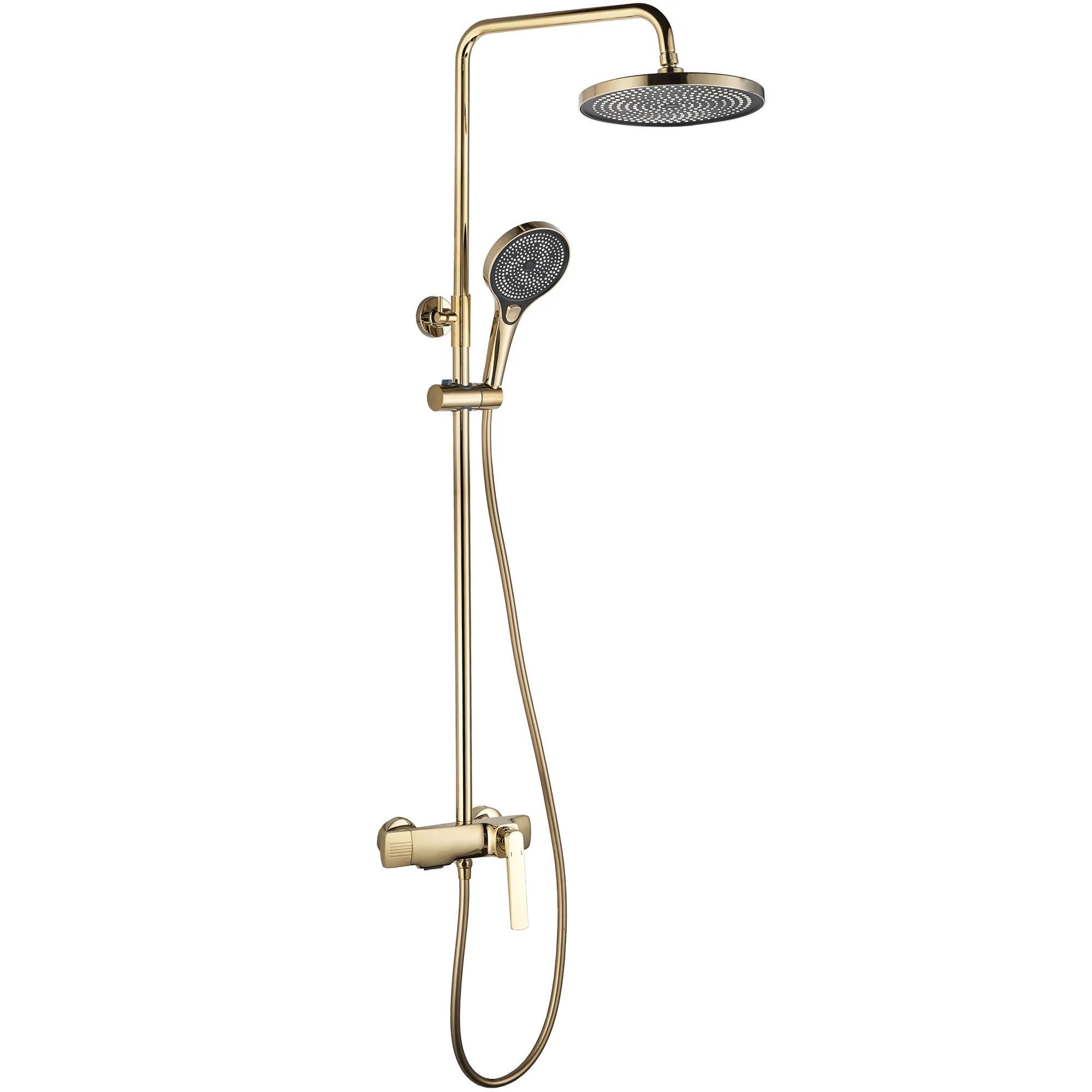 Darmowa Dostawa - Zestaw prysznicowy ścienny z deszczownicą złoty Rea Rebel REAP2413