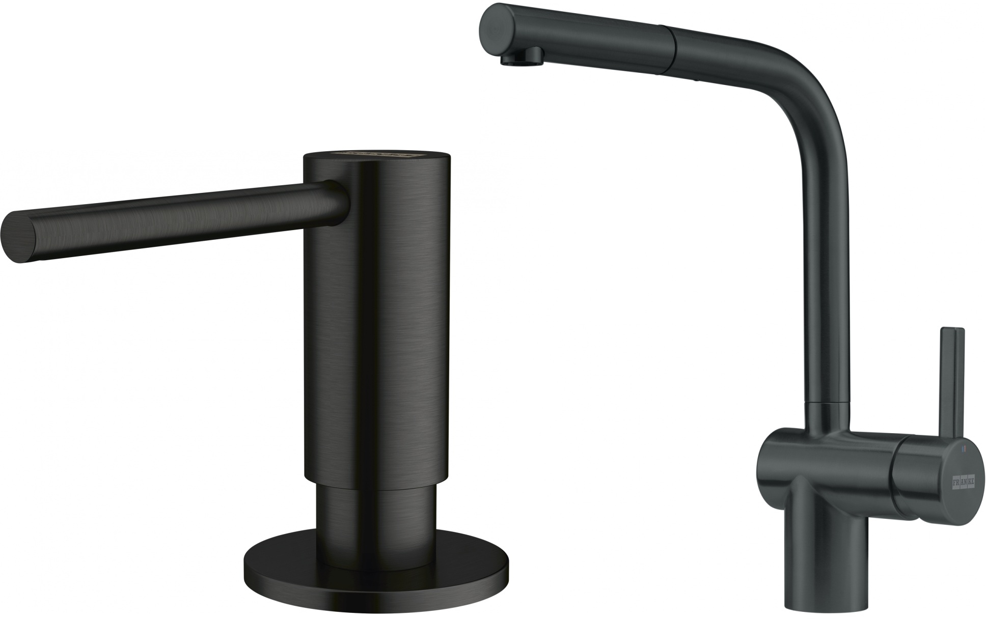Darmowa Dostawa - Bateria kuchenna z dozownikiem stojąca czarna Franke Atlas abset10689