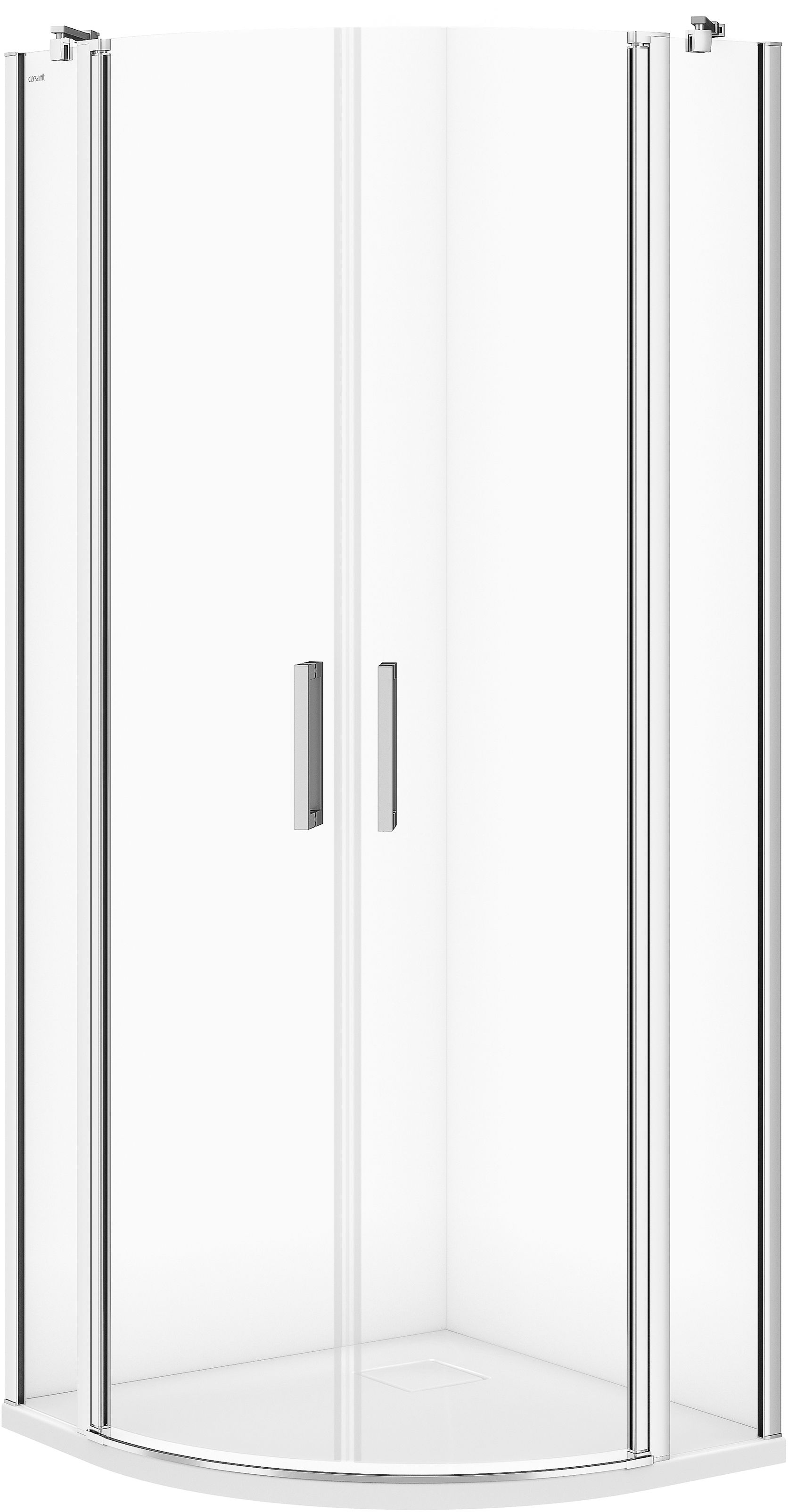 Darmowa Dostawa - Kabina prysznicowa 80x80 cm półokrągła chrom połysk/szkło przezroczyste Cersanit Moduo S162009