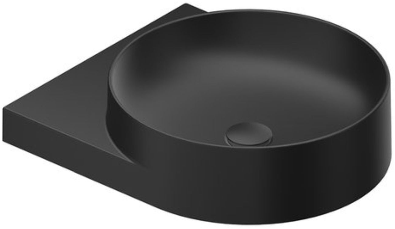 Darmowa Dostawa - Umywalka 50x40.5 cm półokrągła ścienna-meblowa czarna Ravak Yard XJX0D240002