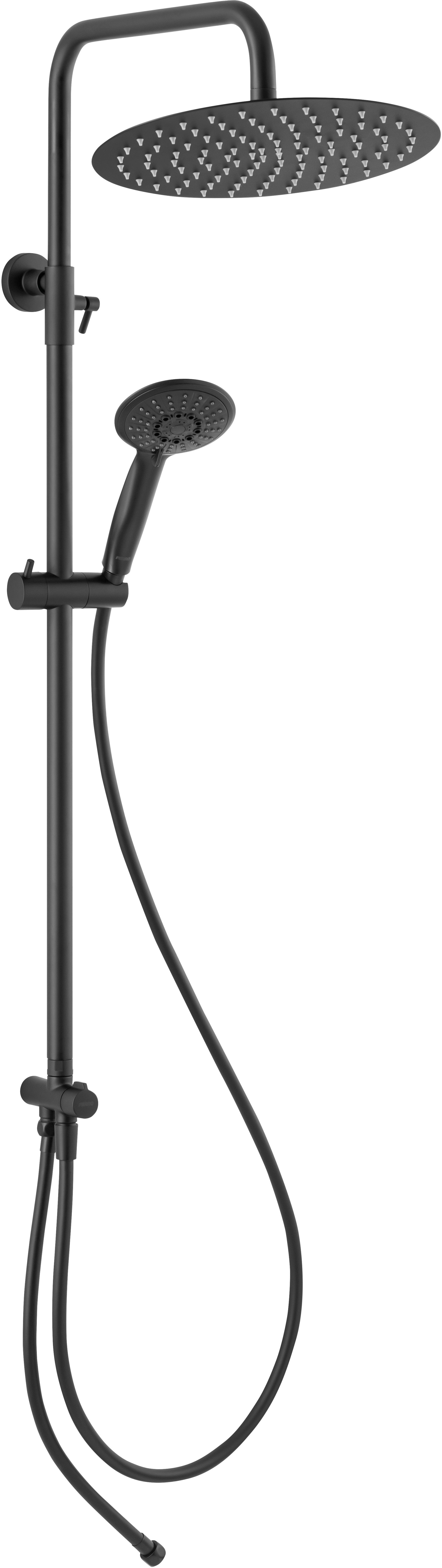 Darmowa Dostawa - Zestaw prysznicowy ścienny z deszczownicą czarny Ferro Cava Pro NP57BL