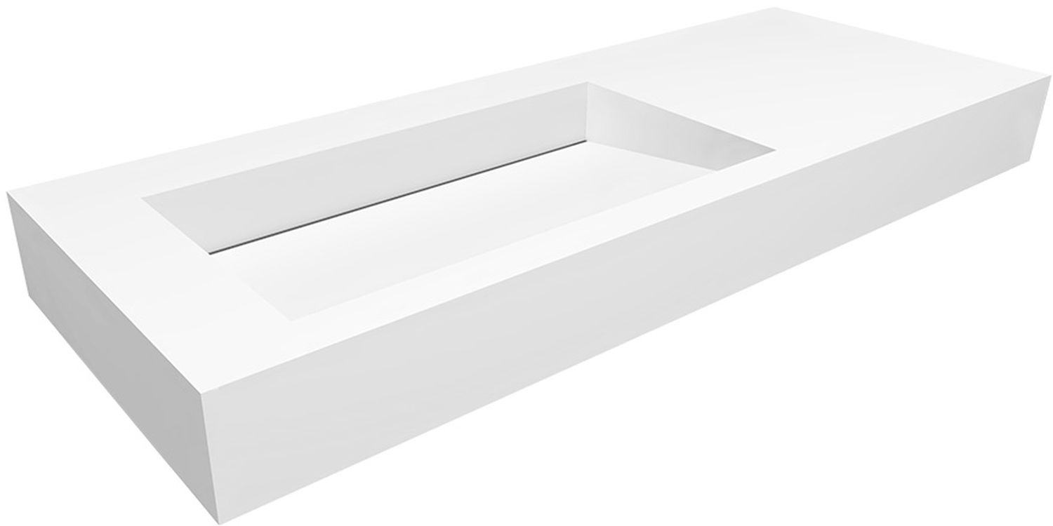 Darmowa Dostawa - Umywalka 120x45 cm prostokątna ścienna-z blatem biała Cristalstone Linea Ideal U1200MBLOLCBO