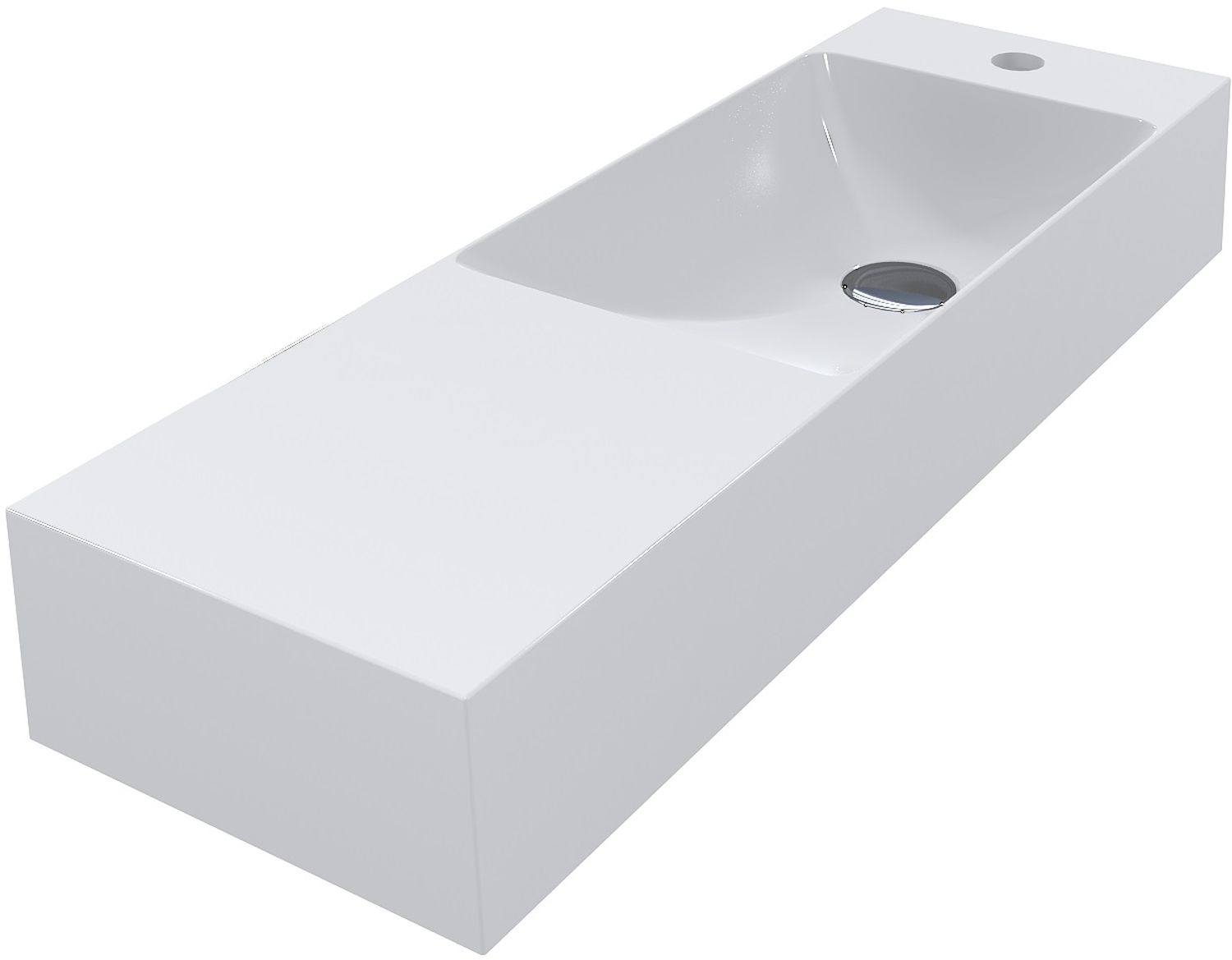 Darmowa Dostawa - Umywalka 80.8x25.8 cm prostokątna ścienna-nablatowa-z blatem biała Miraggio Shanghai 0000576