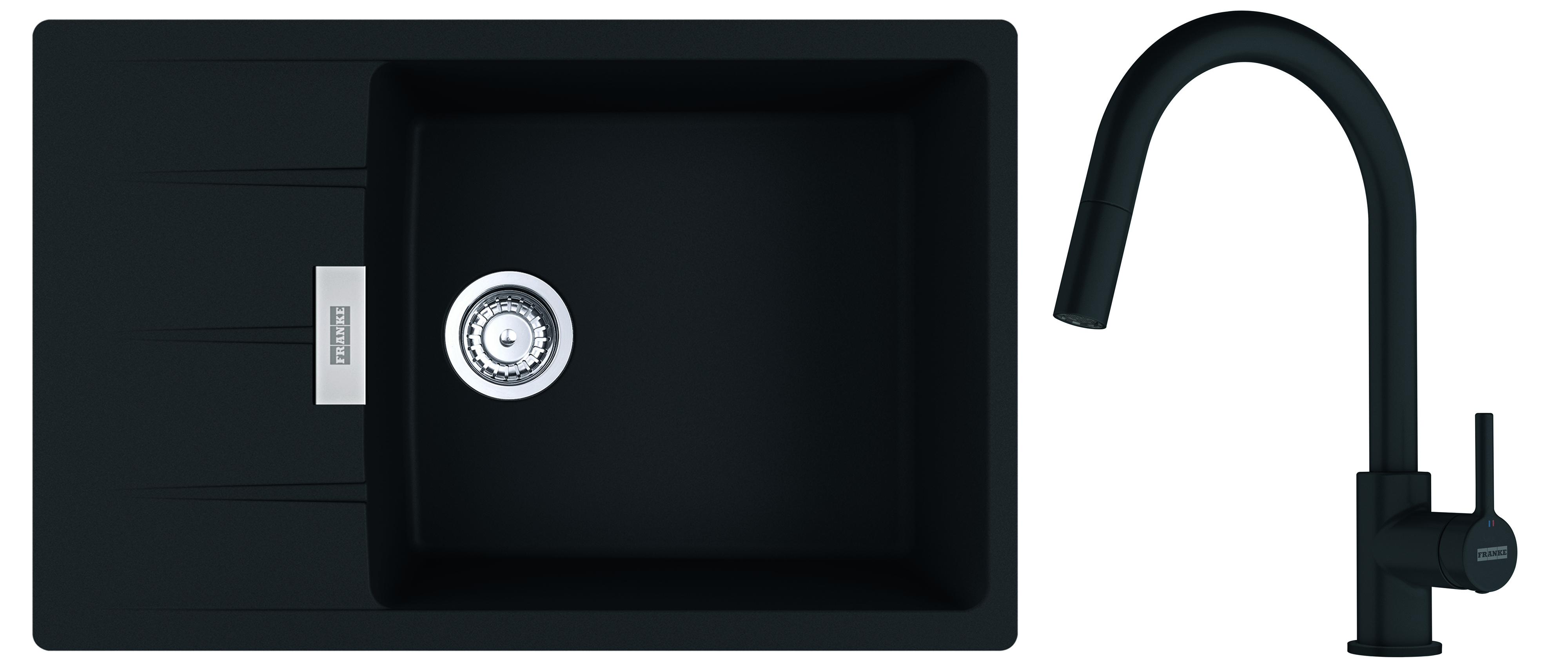 Darmowa Dostawa - Zlewozmywak z baterią czarny/czarny Franke Centro 1140733329