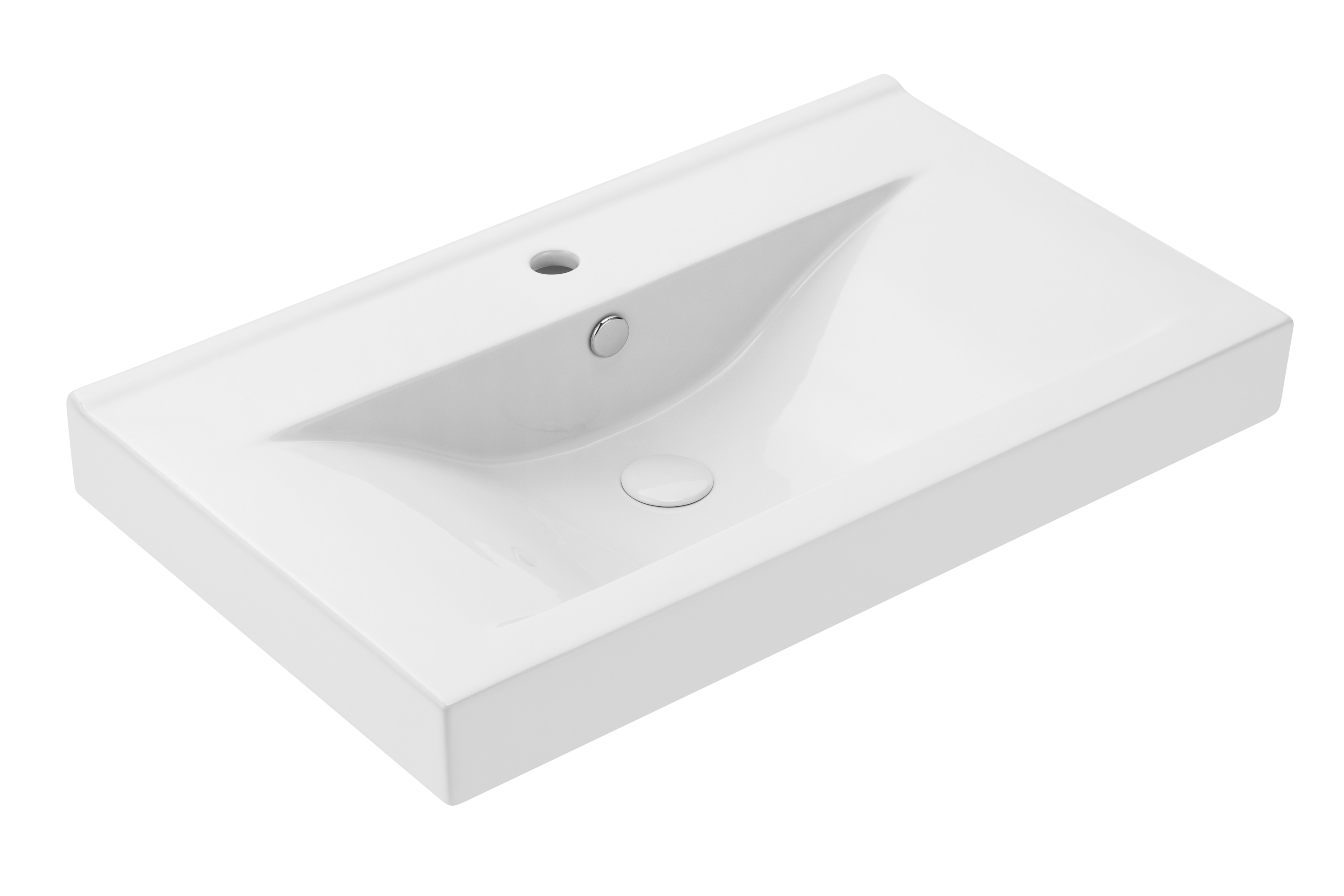 Darmowa Dostawa - Umywalka 80x47 cm prostokątna biały Uptrend Gemini TR4270B