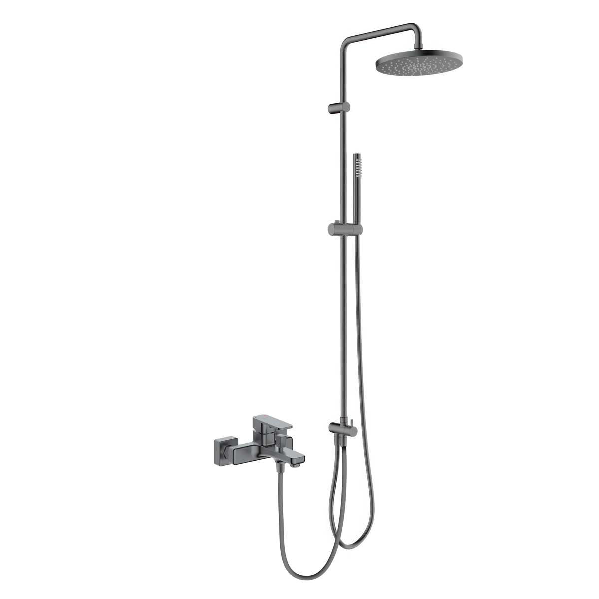 Darmowa Dostawa - Zestaw wannowo-prysznicowy ścienny z deszczownicą grafit Oltens Hadsel 36054400