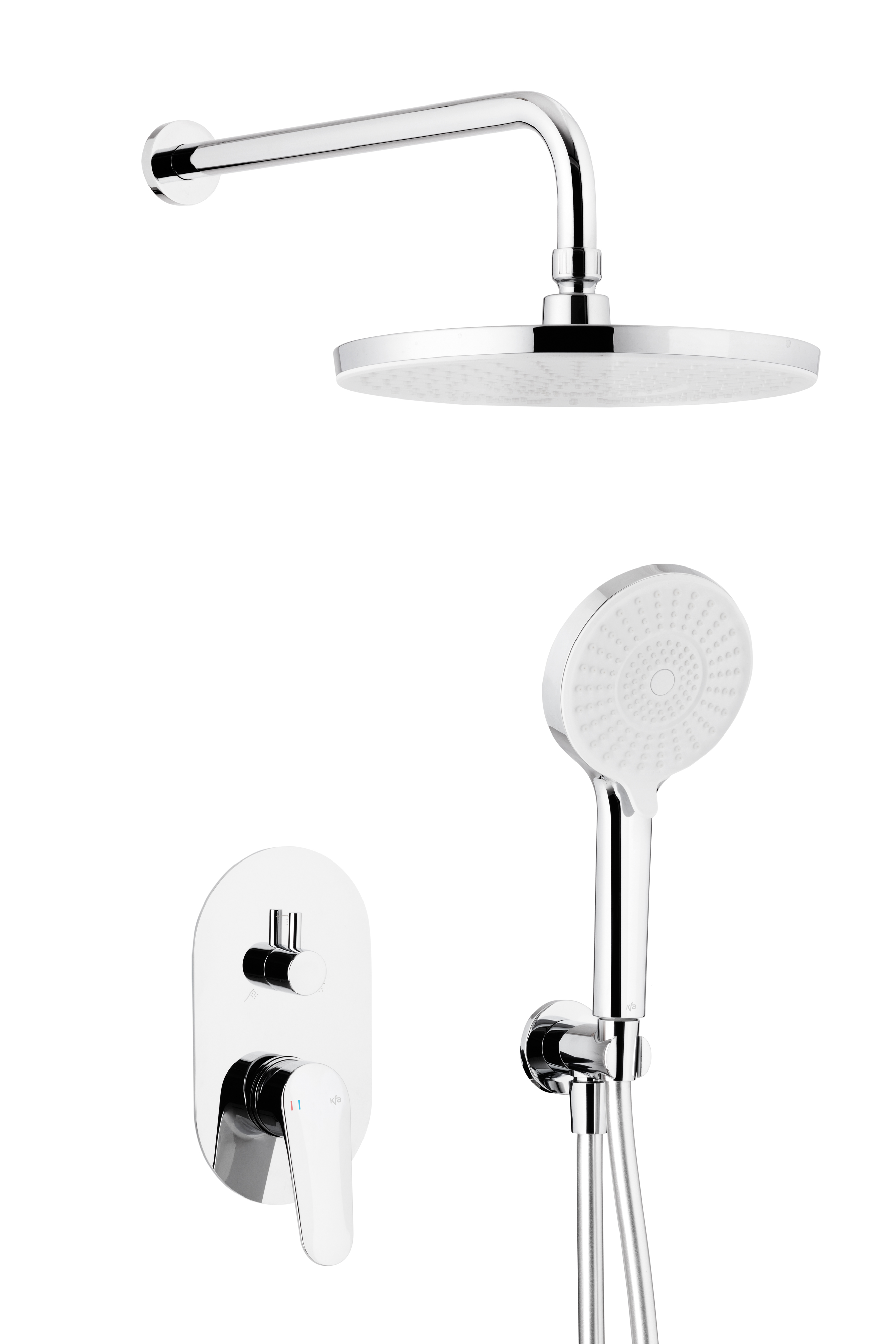 Darmowa Dostawa - Zestaw prysznicowy podtynkowy z deszczownicą chrom KFA Armatura Otava 555950100