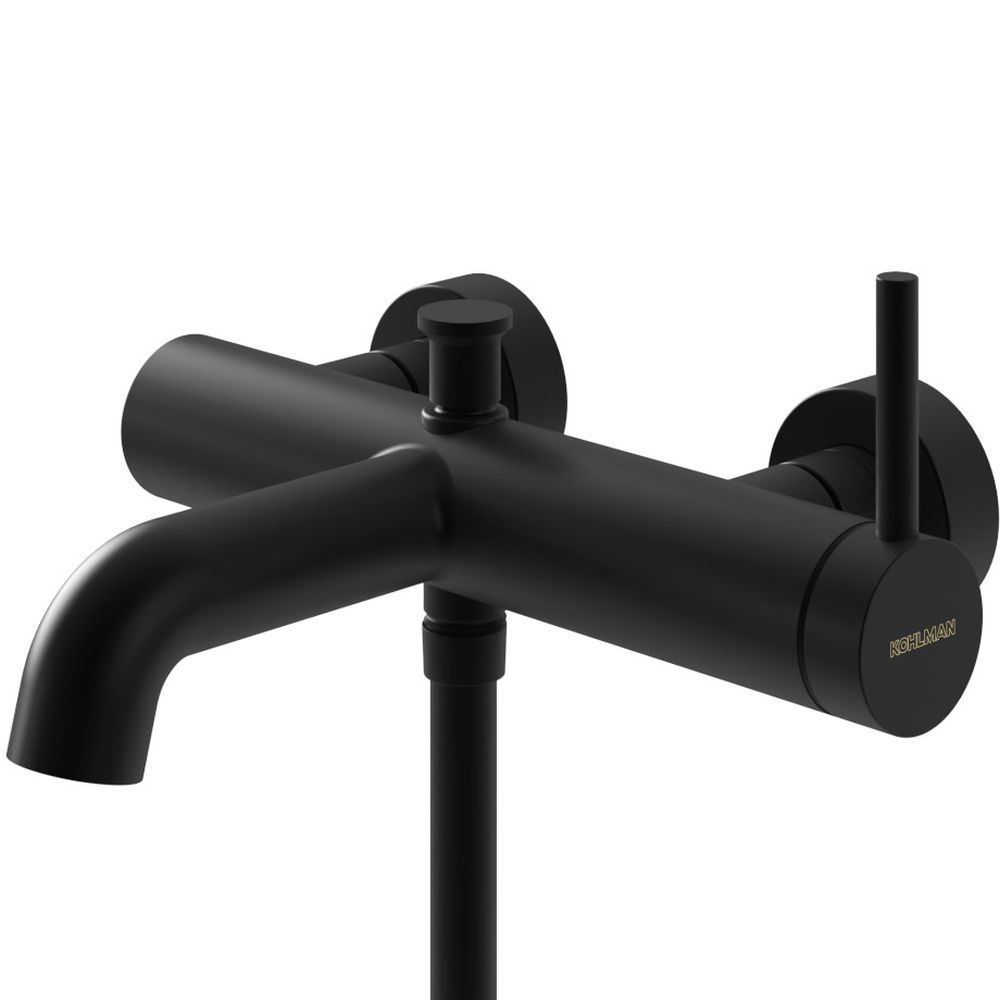 Darmowa Dostawa - Bateria wannowo-prysznicowa ścienna czarna Kohlman Axel Black QW110AB