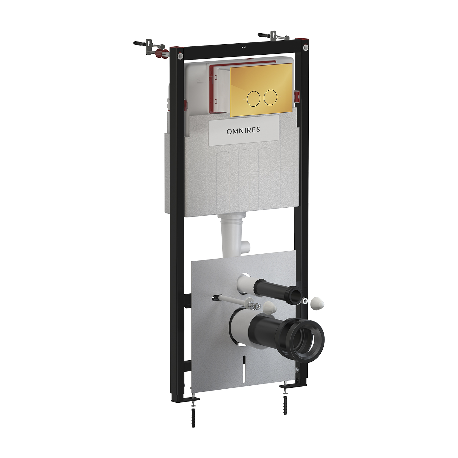 Darmowa Dostawa - Stelaż podtynkowy z przyciskiem spłukującym do miski wc wiszącej Omnires Eco Flush Set Strongframe + Minimal STFWCECO1MRGL