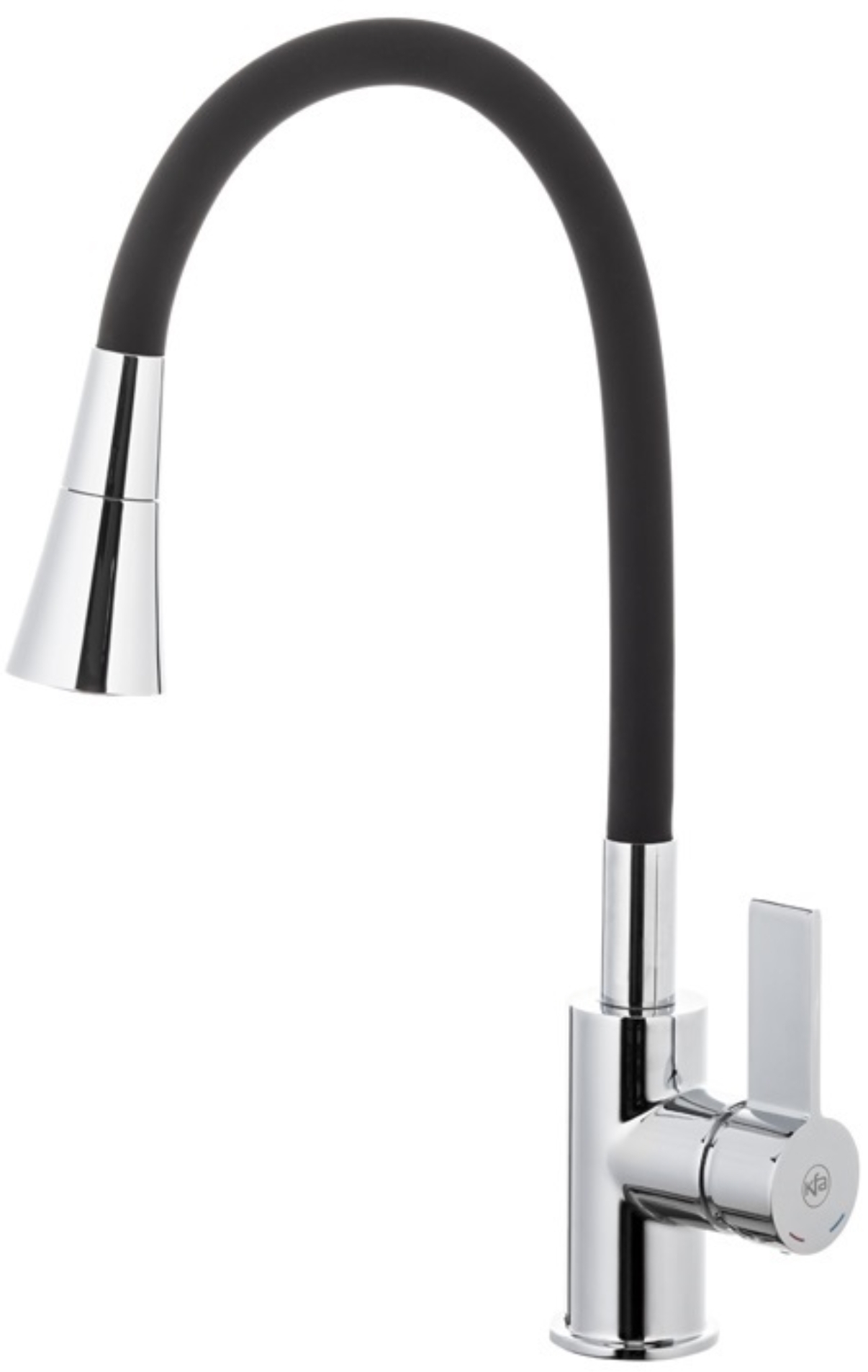 Darmowa Dostawa - Bateria kuchenna stojąca chrom-czarna KFA Armatura Rumba 655392500