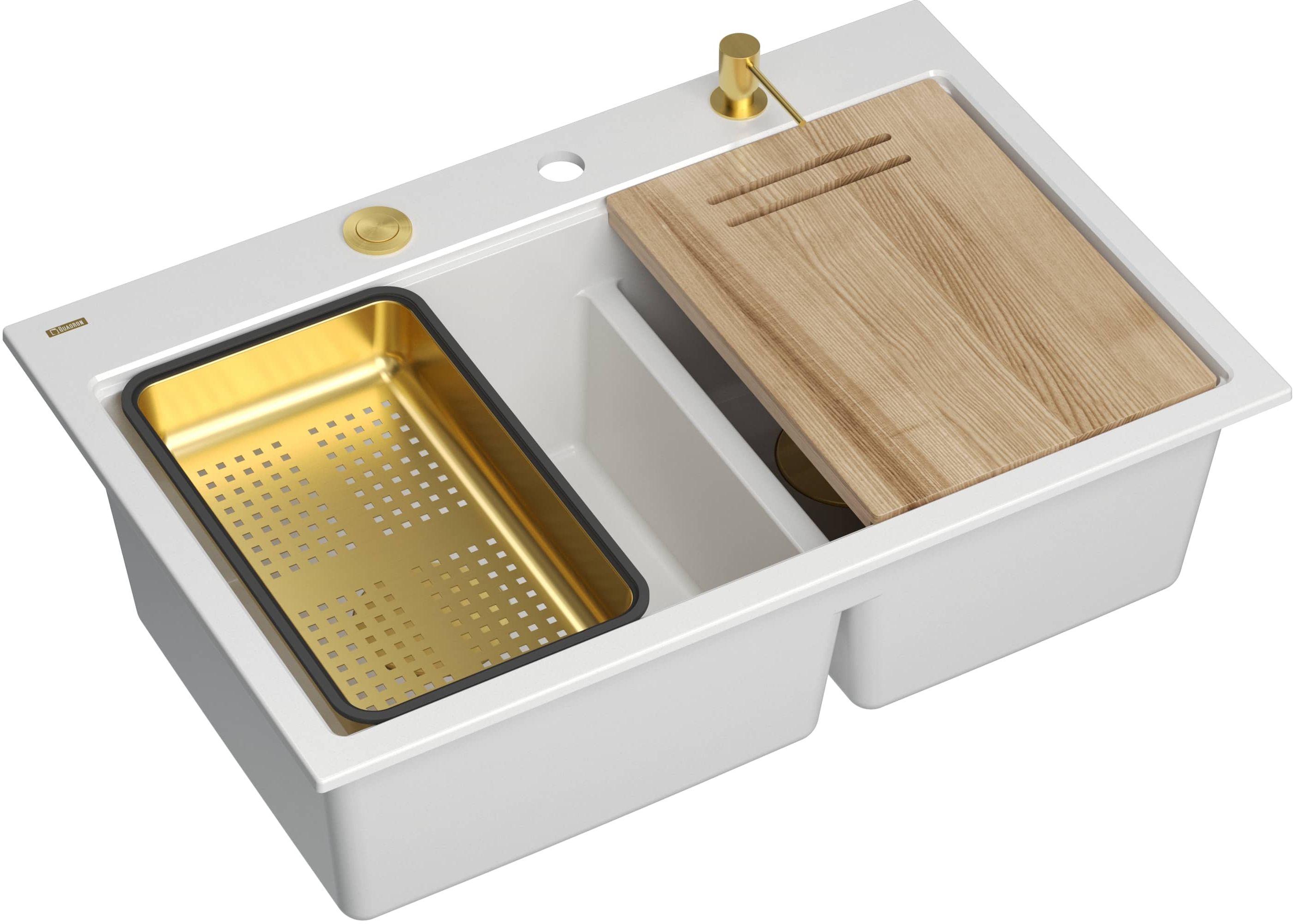 Darmowa Dostawa - Zlewozmywak GraniteQ 76x50 cm biały Quadron Marc 120 HQC7650U1PVDG1