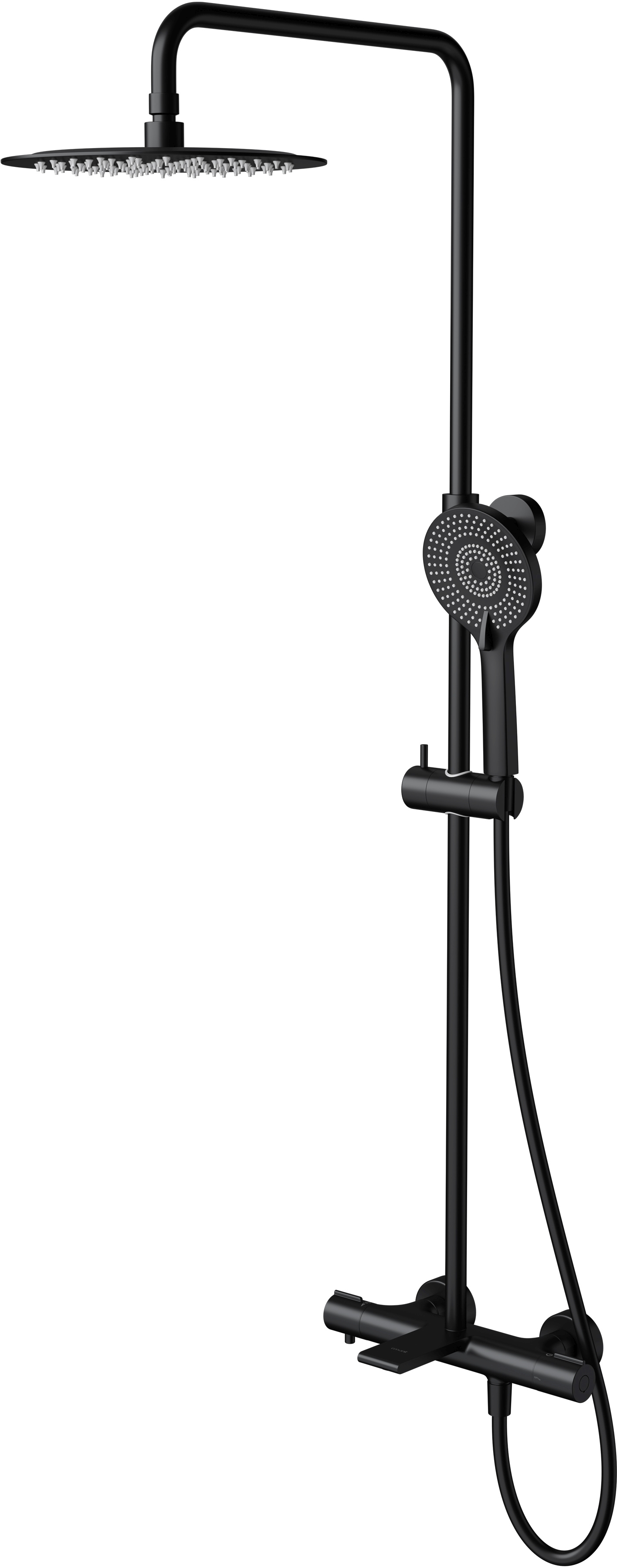 Darmowa Dostawa - Zestaw wannowo-prysznicowy ścienny termostatyczny z deszczownicą czarny Cersanit Virgo S951863