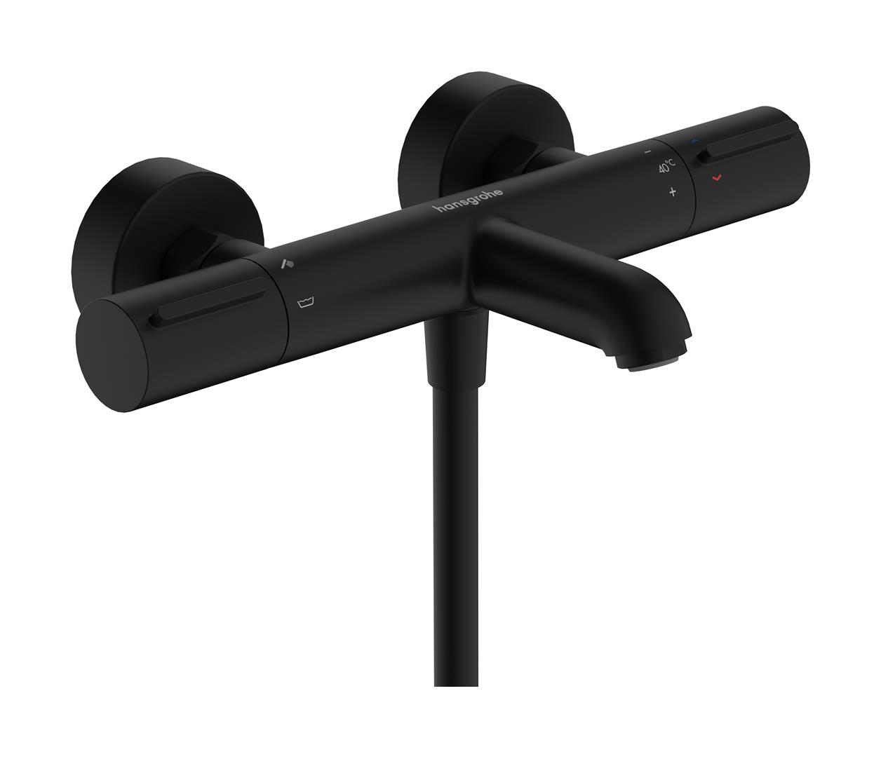 Darmowa Dostawa - Bateria wannowo-prysznicowa ścienna termostatyczna czarna Hansgrohe Ecostat Element 13347670