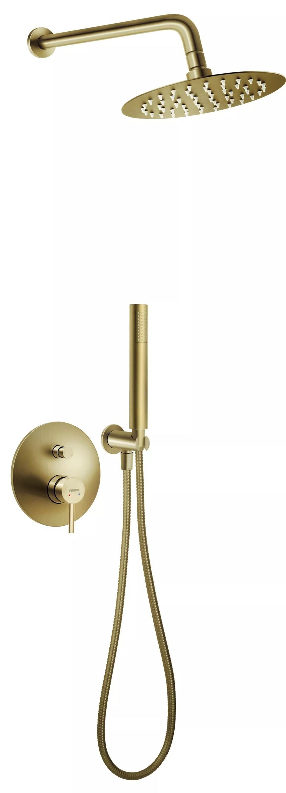 Darmowa Dostawa - Zestaw prysznicowy podtynkowy z deszczownicą złoty Ferro Ciriculus BCK7PBGSET1S