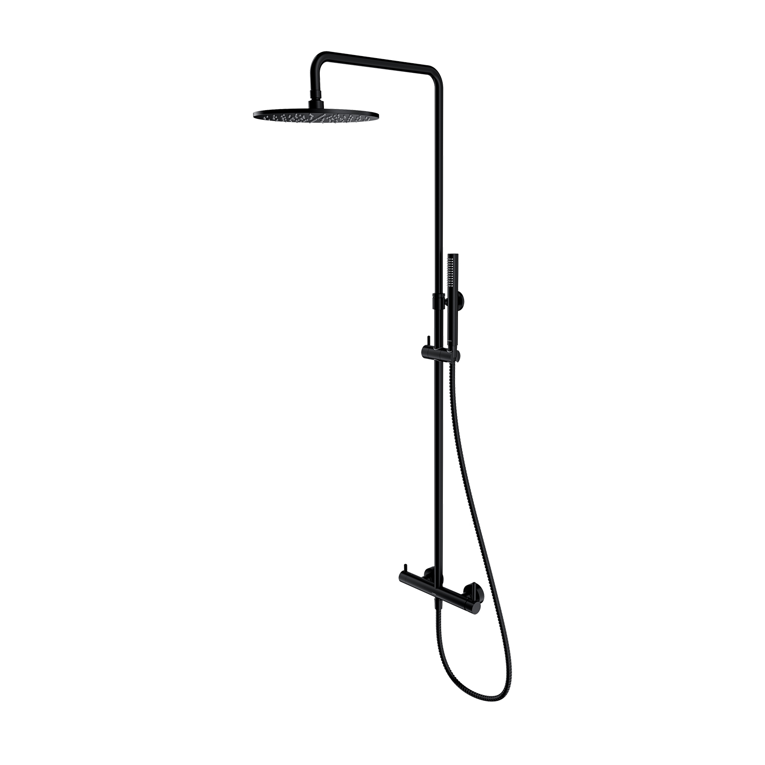 Darmowa Dostawa - Zestaw prysznicowy ścienny z deszczownicą czarny Omnires Y Y1244MBL