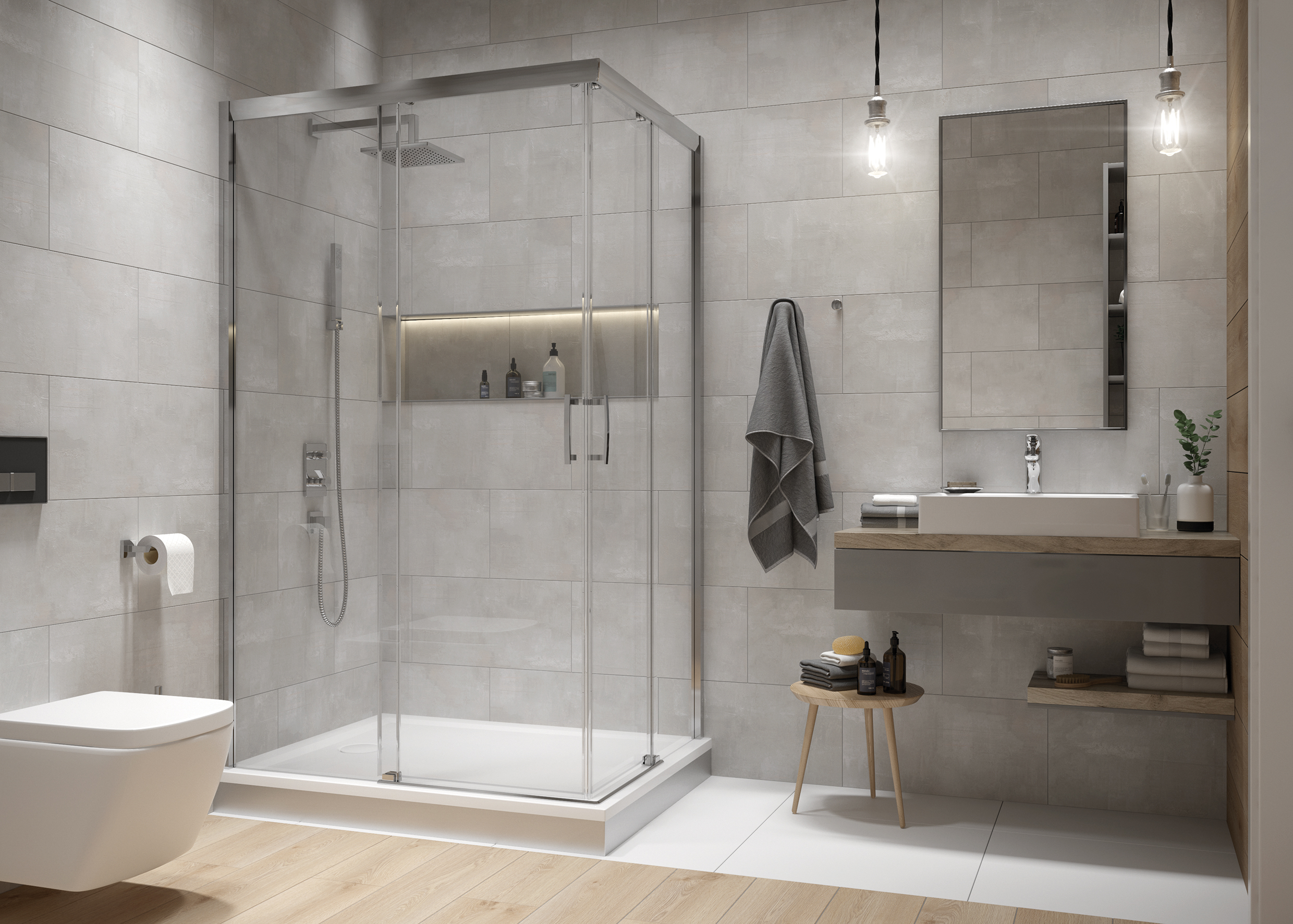 Darmowa Dostawa - Kabina prysznicowa 120x90 cm prostokątna srebrny połysk/szkło przezroczyste Sanplast Free Zone 600271375038401