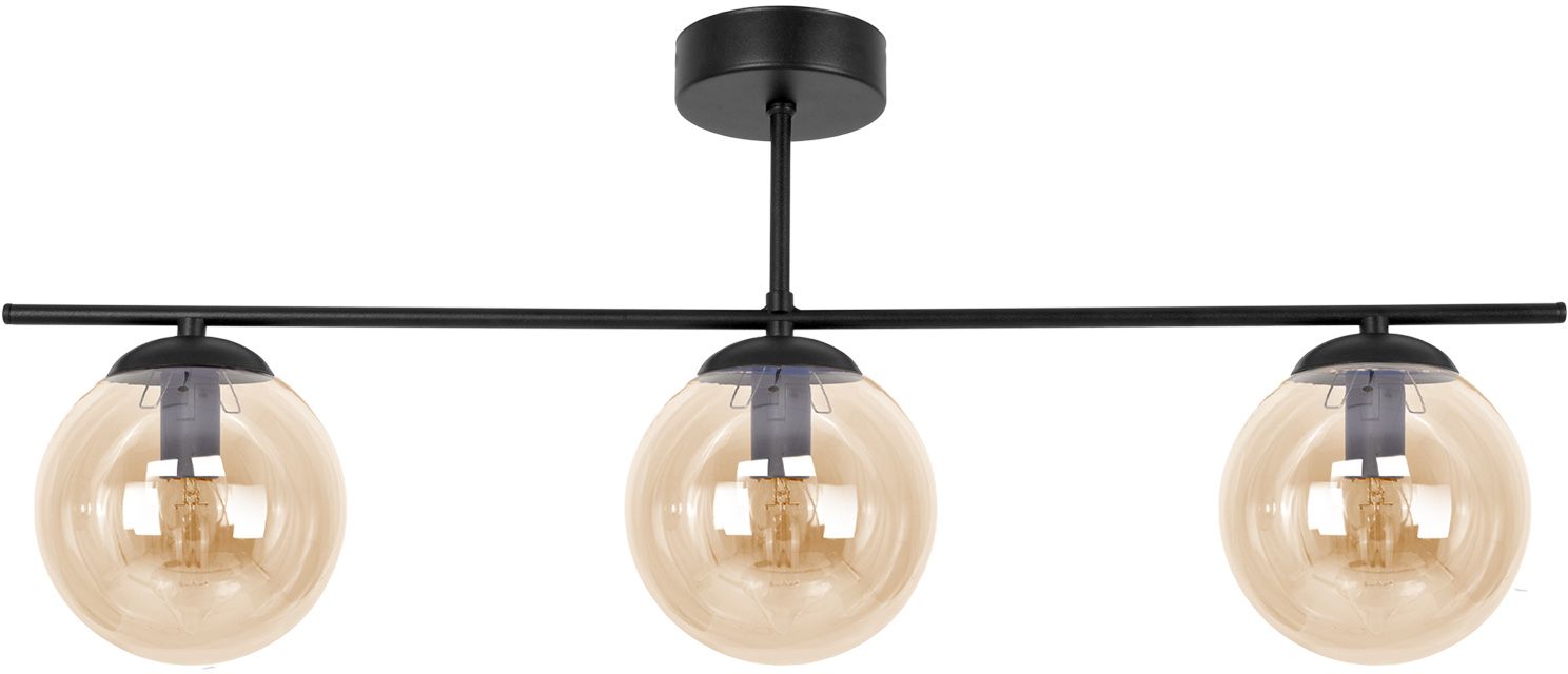 Darmowa Dostawa - Lampa podsufitowa 3x10 W czarna-bursztynowa Kaja Delta K5164