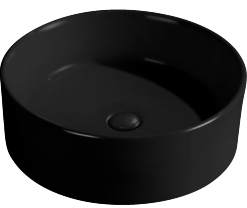 Darmowa Dostawa - Umywalka 46x46 cm okrągła nablatowa czarna Kronenbach Tube KB597020BK