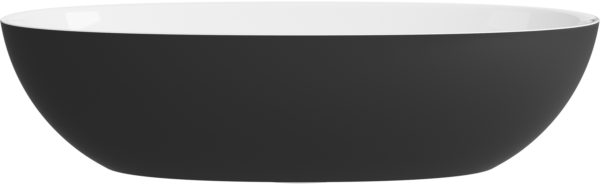 Darmowa Dostawa - Umywalka 60x36 cm owalna nablatowa biała-czarna Lavaberg Skinn 663130061094