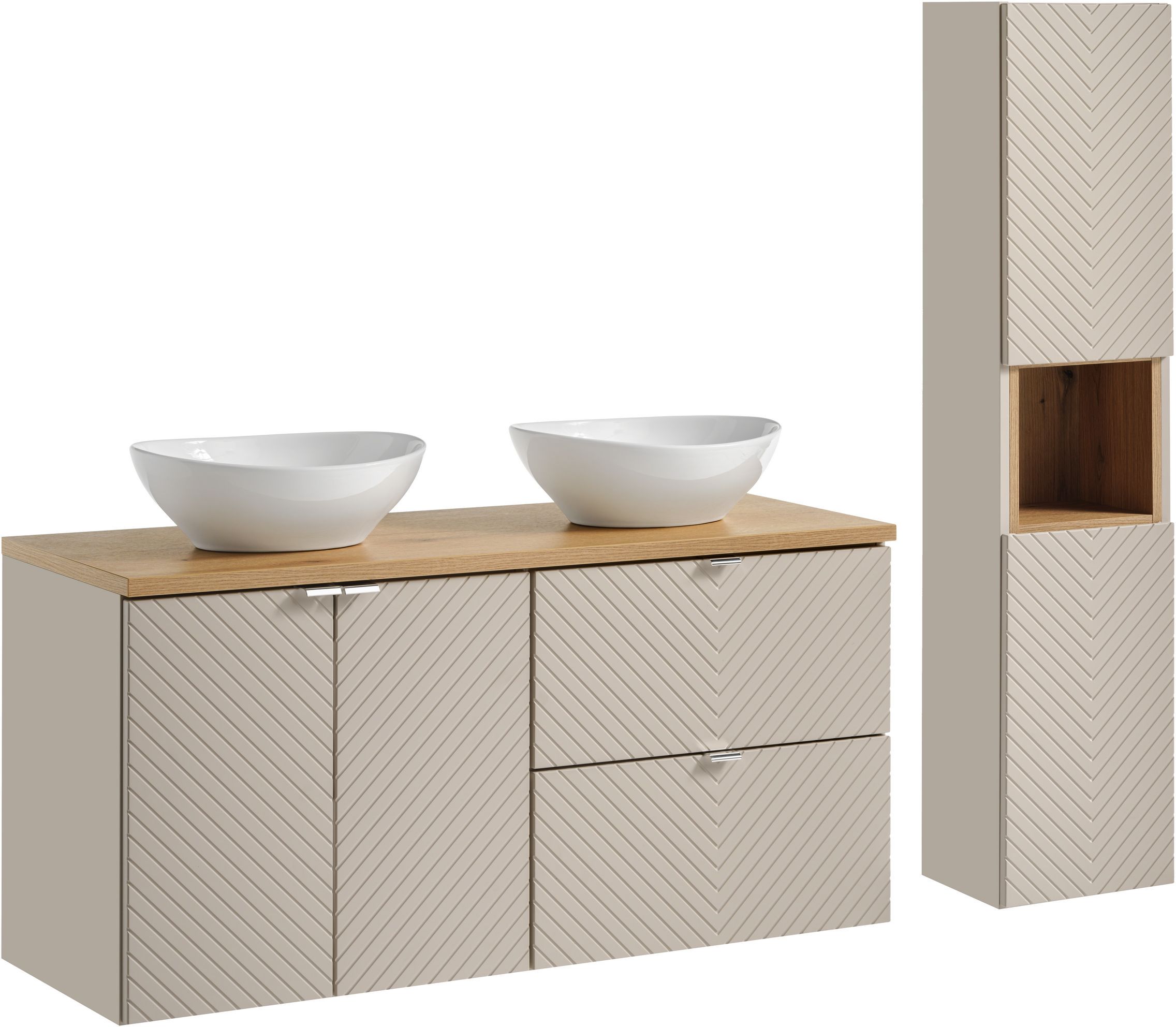 Darmowa Dostawa - Zestaw mebli łazienkowych 120x46x57 cm podumywalkowa wisząca beżowa Comad Viva Cashmere SETVICBOAK120CMDSUNLOLAGWHC