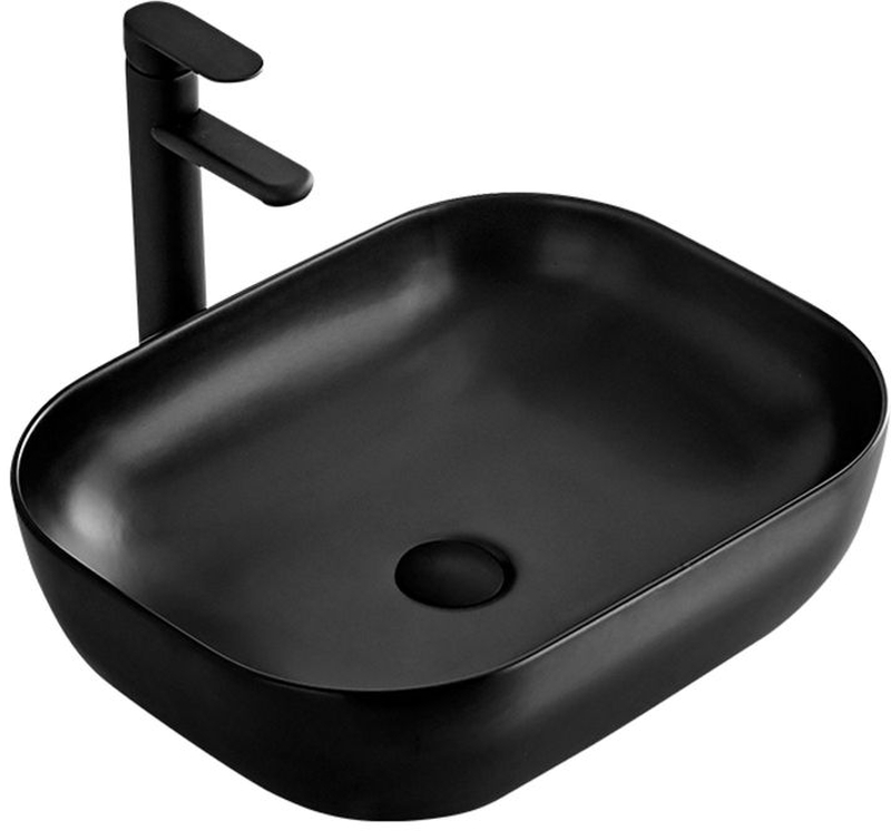 Darmowa Dostawa - Umywalka 46x33 cm prostokątna nablatowa czarna Rea Belinda Slim REAU8470