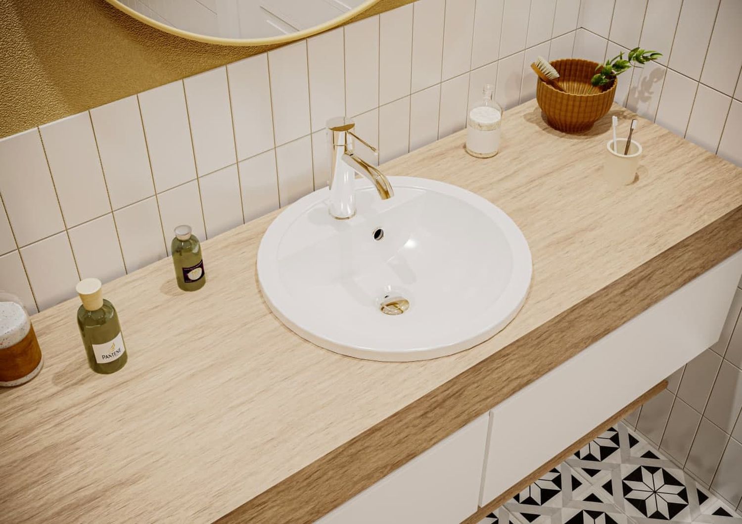 Darmowa Dostawa - Umywalka 43x43 cm okrągła wpuszczana biała Miraggio Madison 0001053