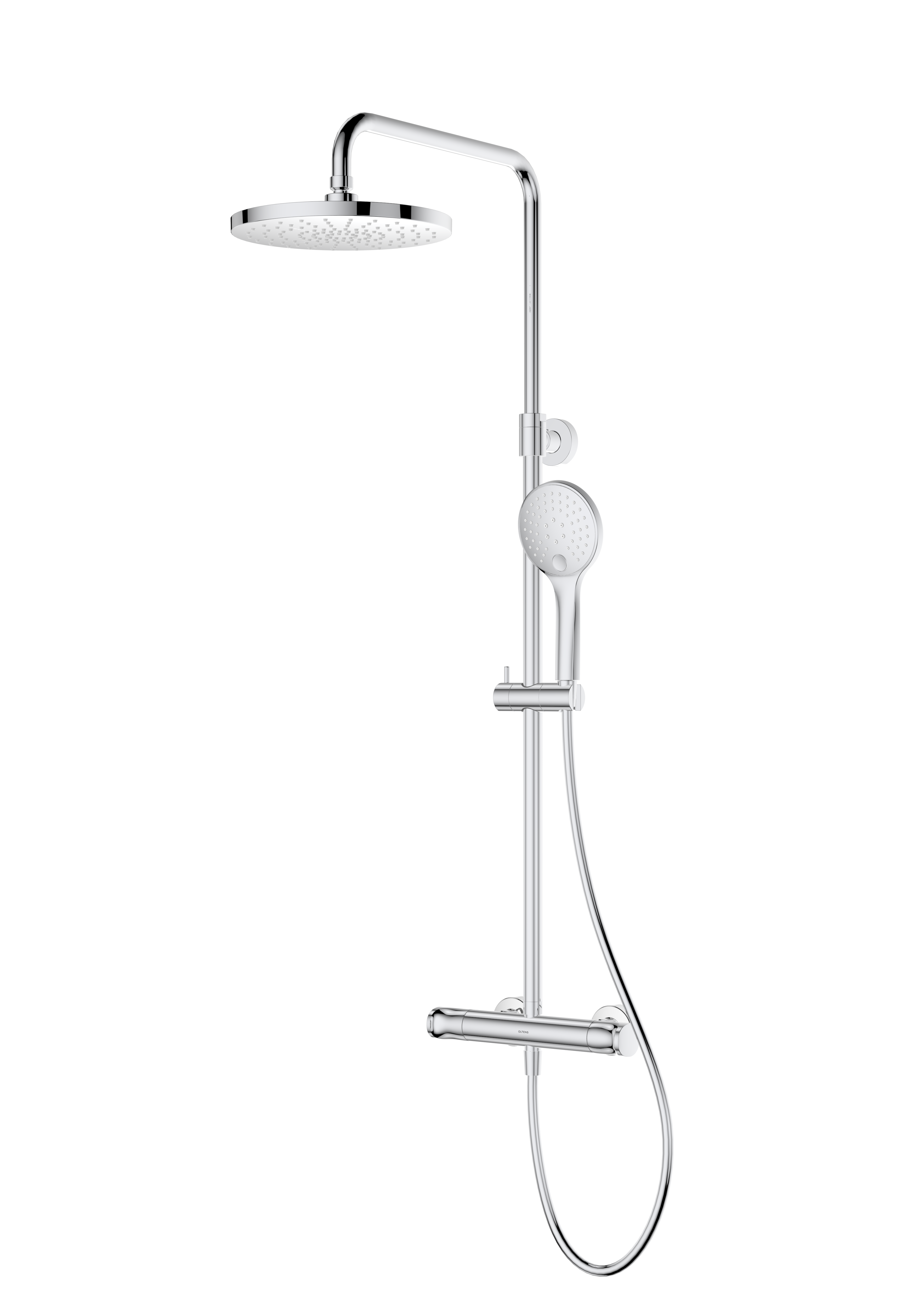 Darmowa Dostawa - Zestaw prysznicowy ścienny termostatyczny z deszczownicą chrom Oltens Vatten 36505100