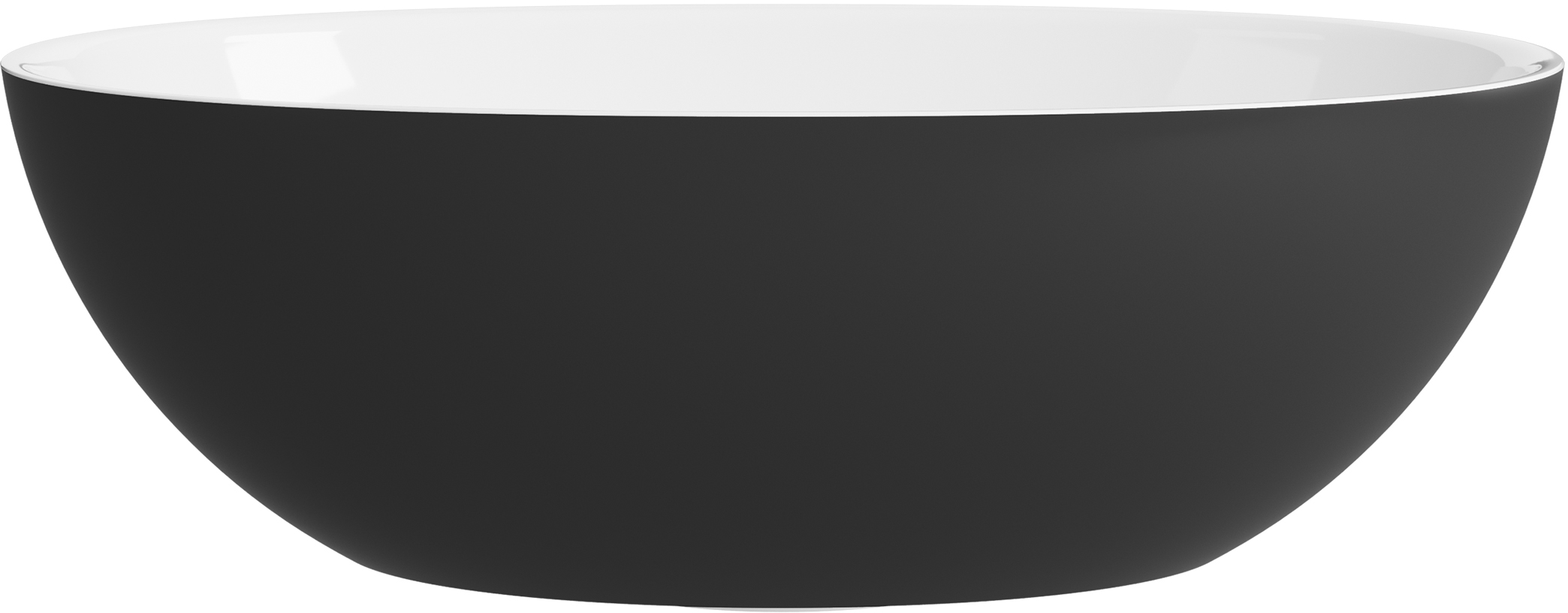 Darmowa Dostawa - Umywalka 47x36 cm owalna nablatowa biała-czarna Lavaberg Skinn 663130051094