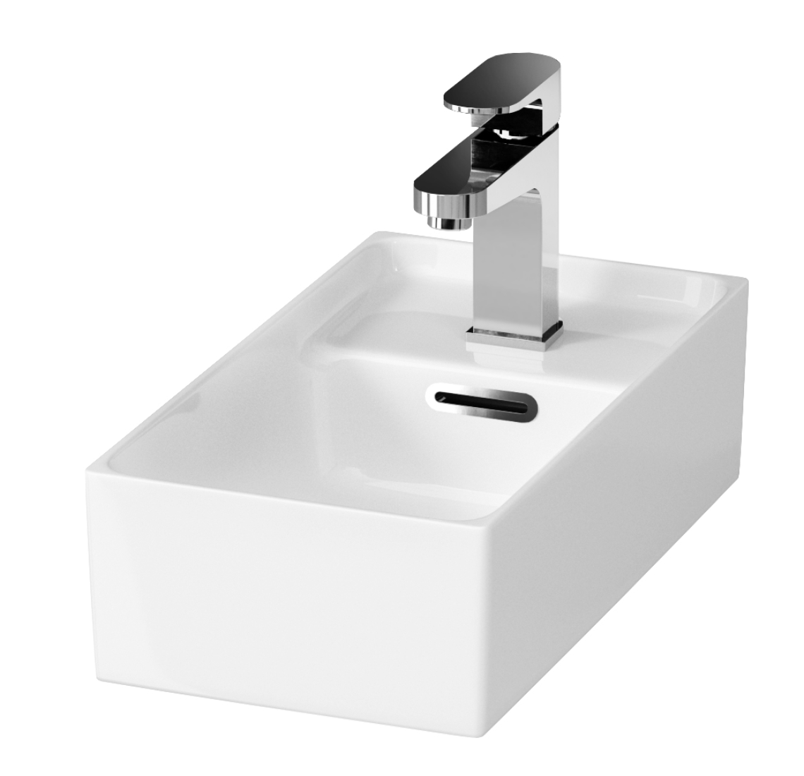 Darmowa Dostawa - Umywalka 40x22 cm prostokątna meblowa biała Cersanit Crea K114004