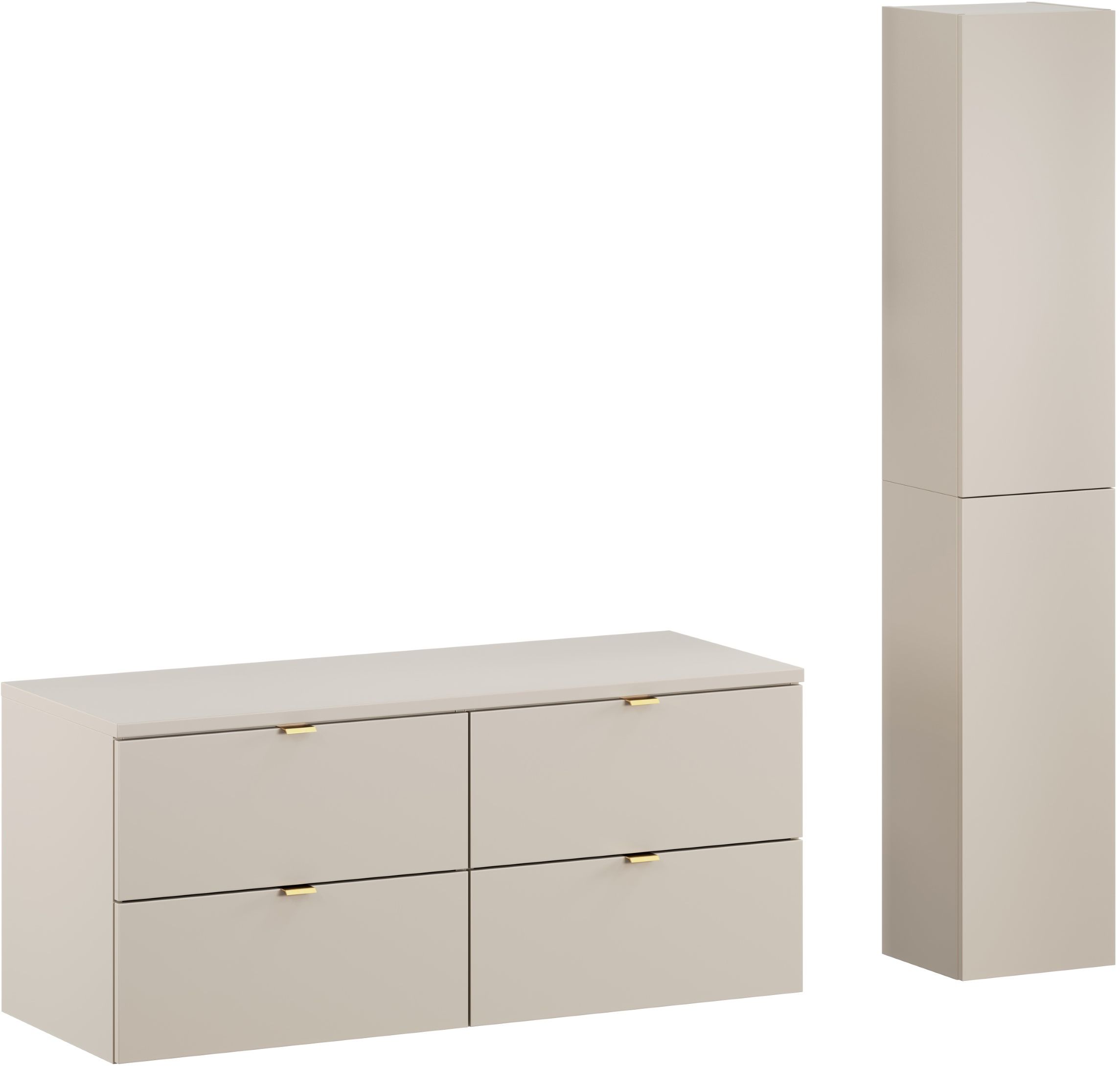 Darmowa Dostawa - Zestaw mebli łazienkowych 120x46x50 cm podumywalkowa wisząca beżowa Comad Dalia Cashmere SETDCB120CMHC