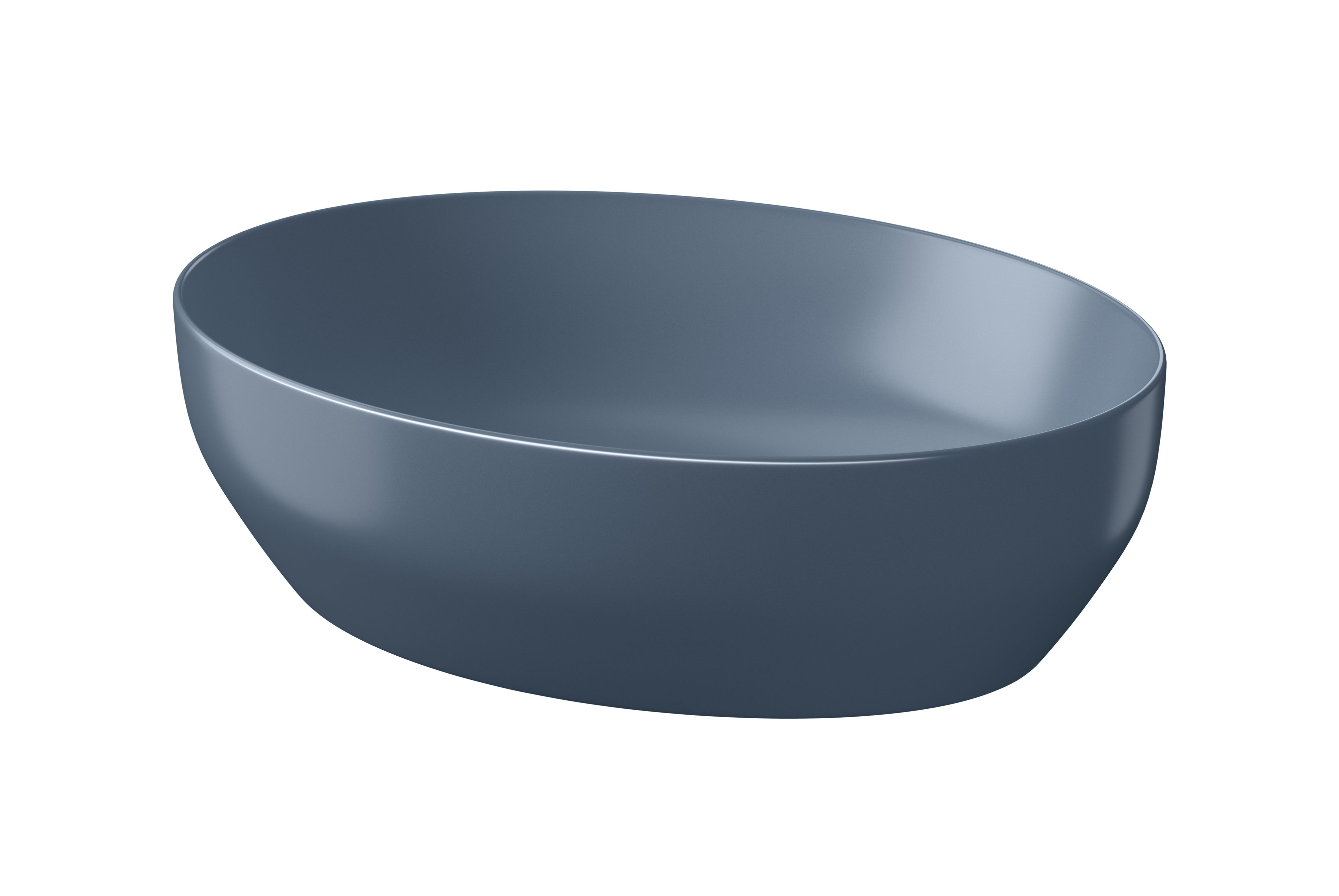 Darmowa Dostawa - Umywalka 50.5x38.5 cm owalna nablatowa niebieska Cersanit Larga K677055