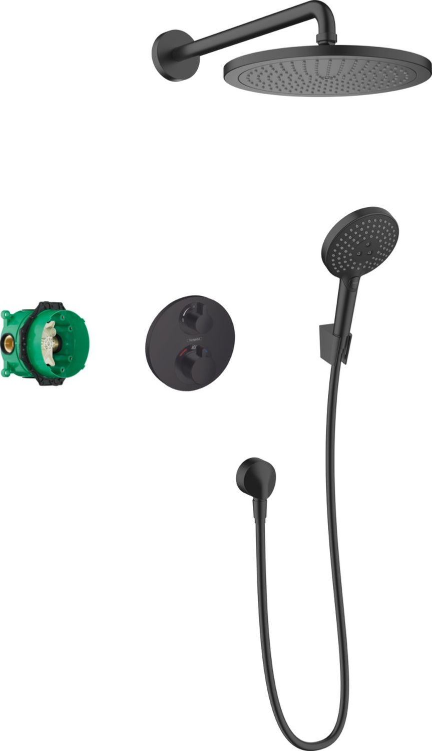 Darmowa Dostawa - Zestaw prysznicowy podtynkowy czarny Hansgrohe Croma 27961670