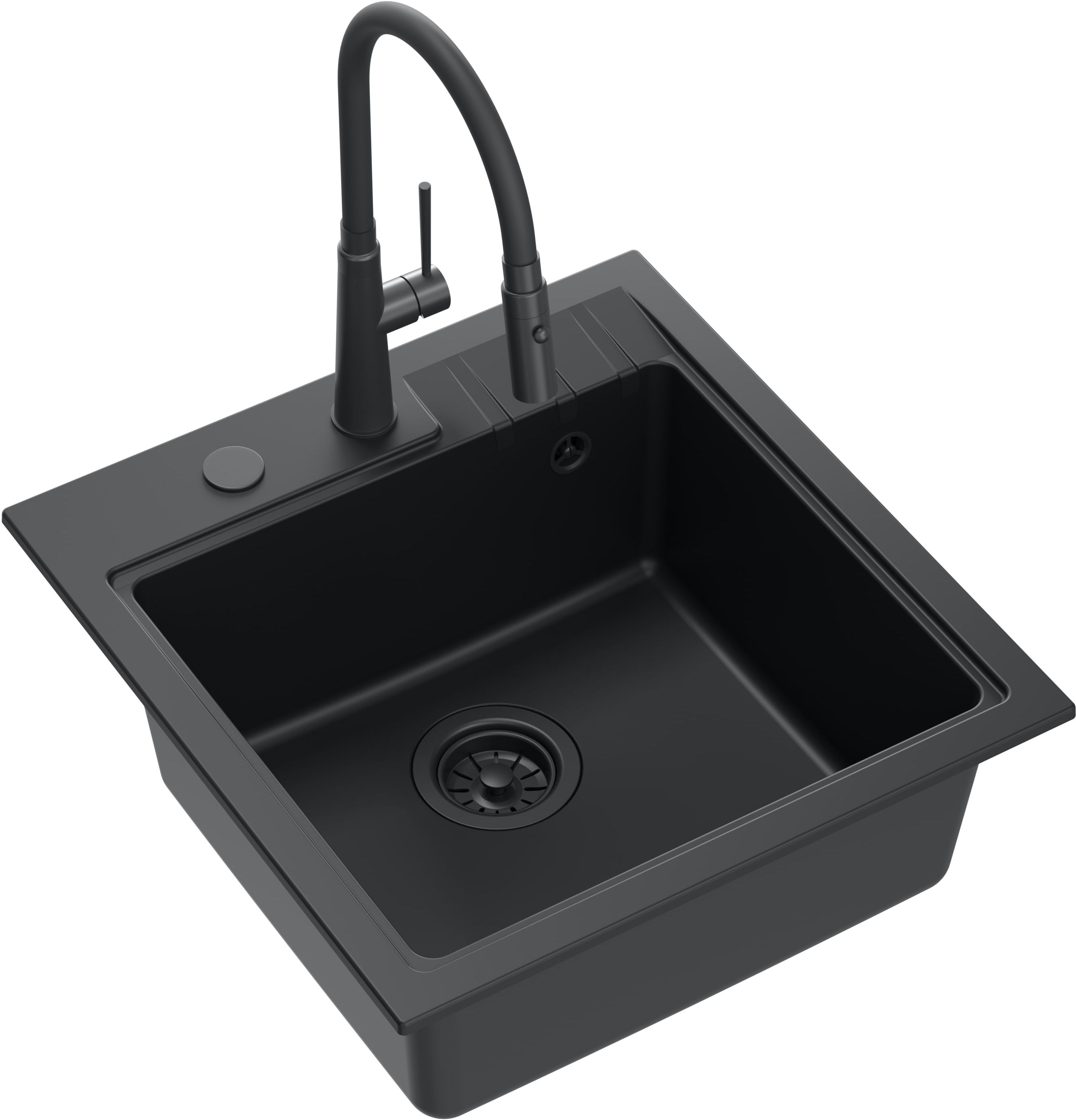 Darmowa Dostawa - Zlewozmywak z baterią czarny/czarny Quadron Peter HCQP5052BLMPC3922505BLM