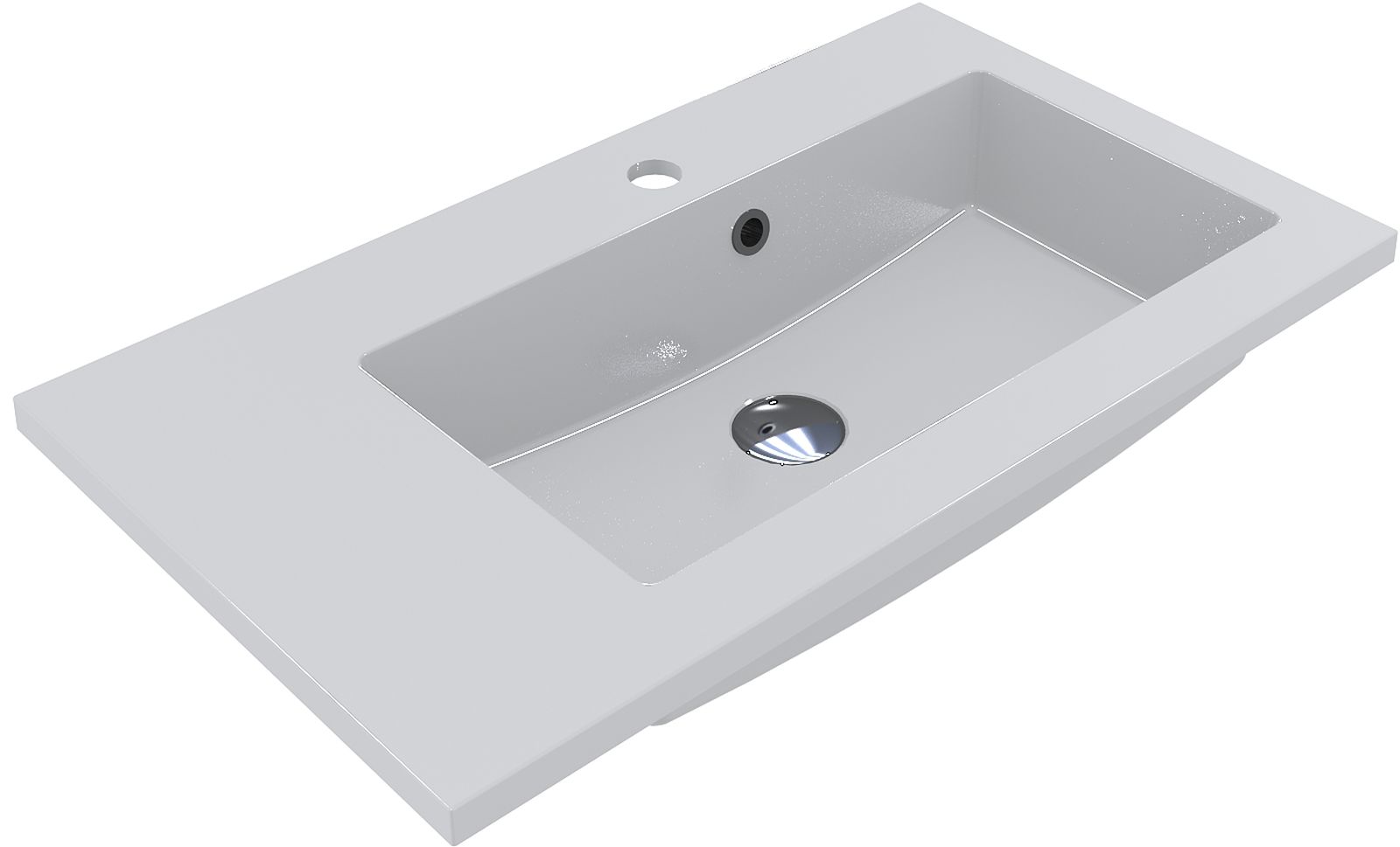 Darmowa Dostawa - Umywalka 70x40 cm prostokątna wpuszczana-z blatem biała Miraggio Barcelona 0000482