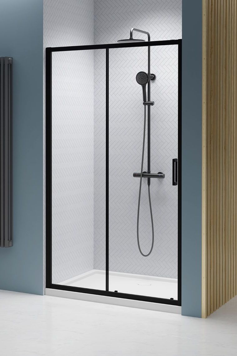 Darmowa Dostawa - Drzwi prysznicowe 100 cm rozsuwane czarny mat/szkło przezroczyste Radaway Premium Pro Black DWJ 10141005401L