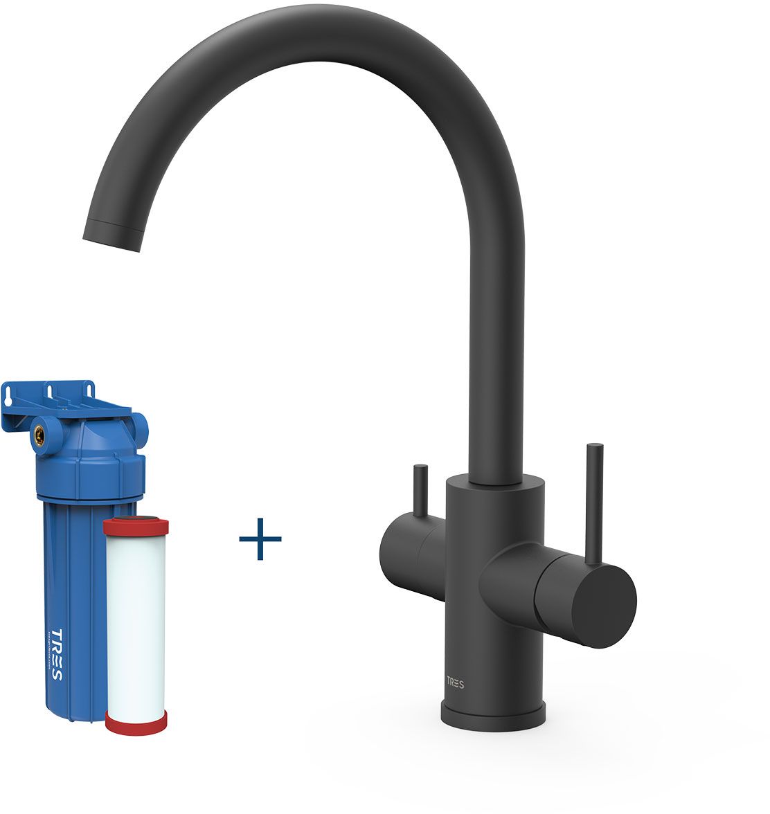 Darmowa Dostawa - Bateria kuchenna z filtrem stojąca czarna Tres Cocina 23045402NM