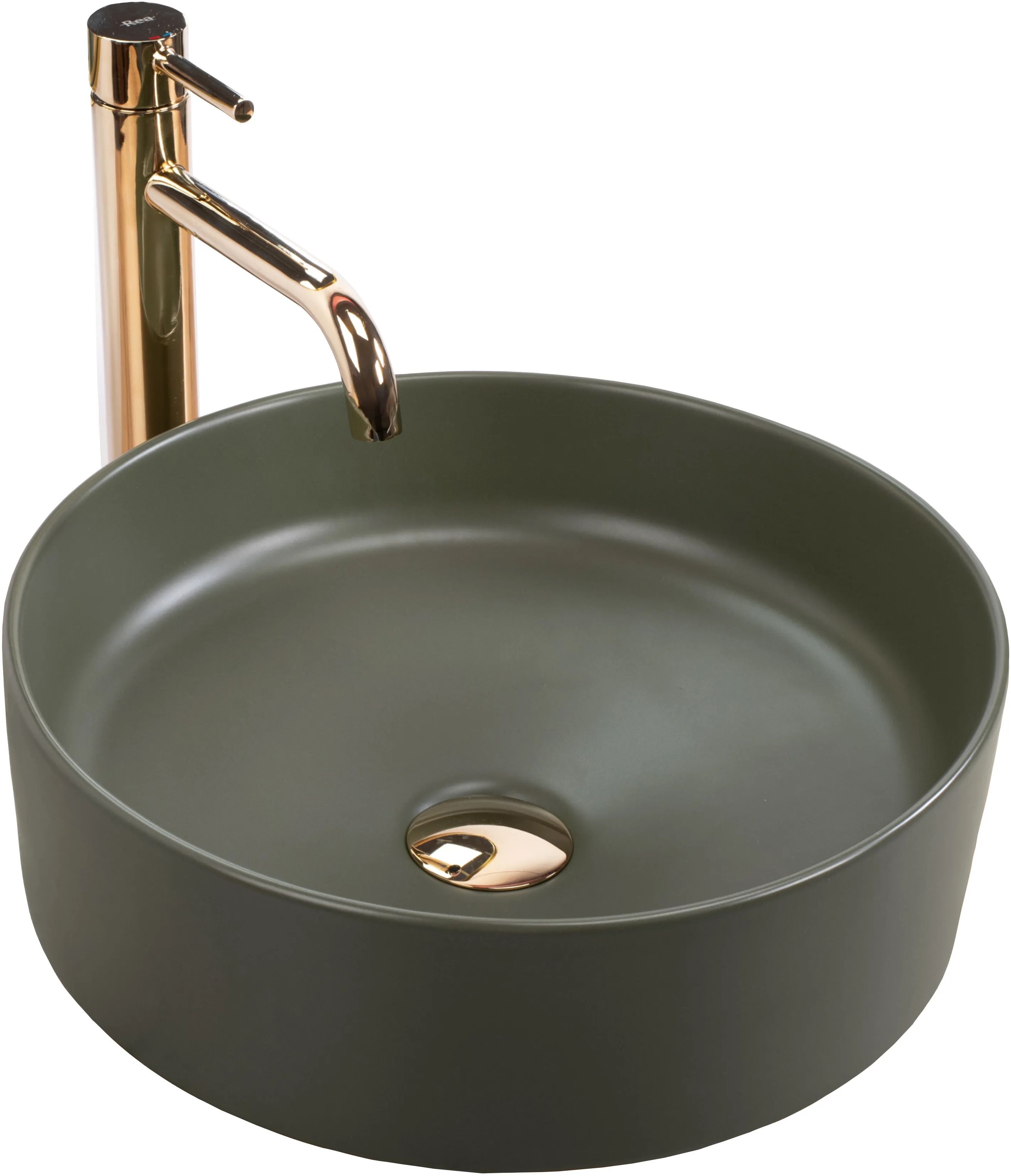Darmowa Dostawa - Umywalka 36x36 cm okrągła zielony Rea Sami REAU4567