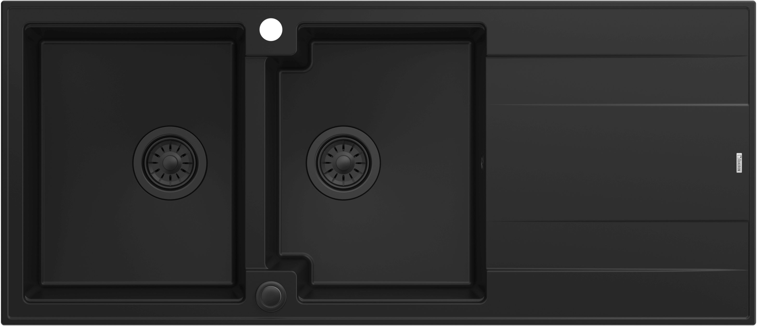 Darmowa Dostawa - Zlewozmywak GraniteQ 116x50 cm czarny Quadron Evan HQE11650U7BLMP2O