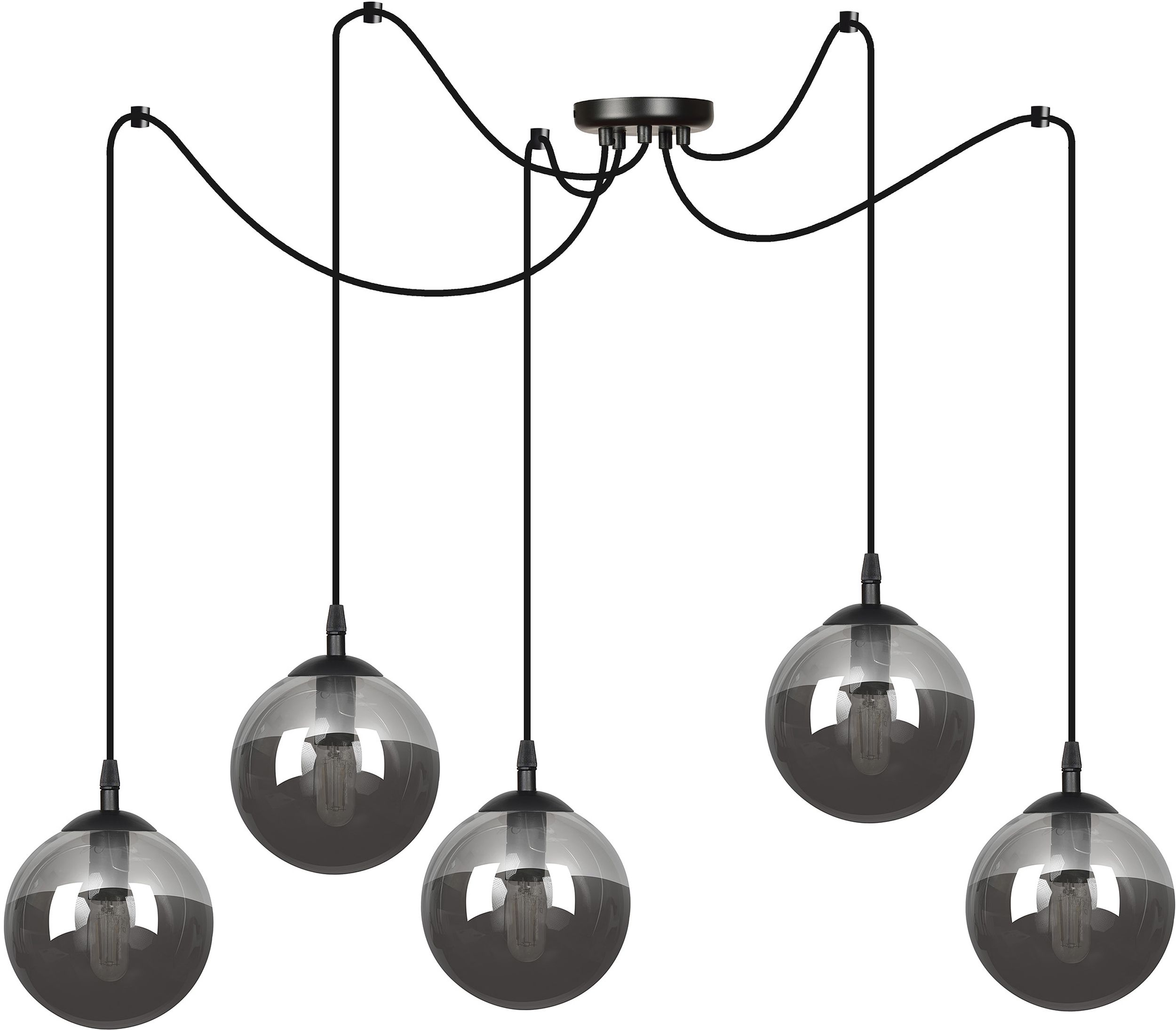 Darmowa Dostawa - Lampa wisząca 5x10 W czarna-grafitowa Emibig Gigi 9375