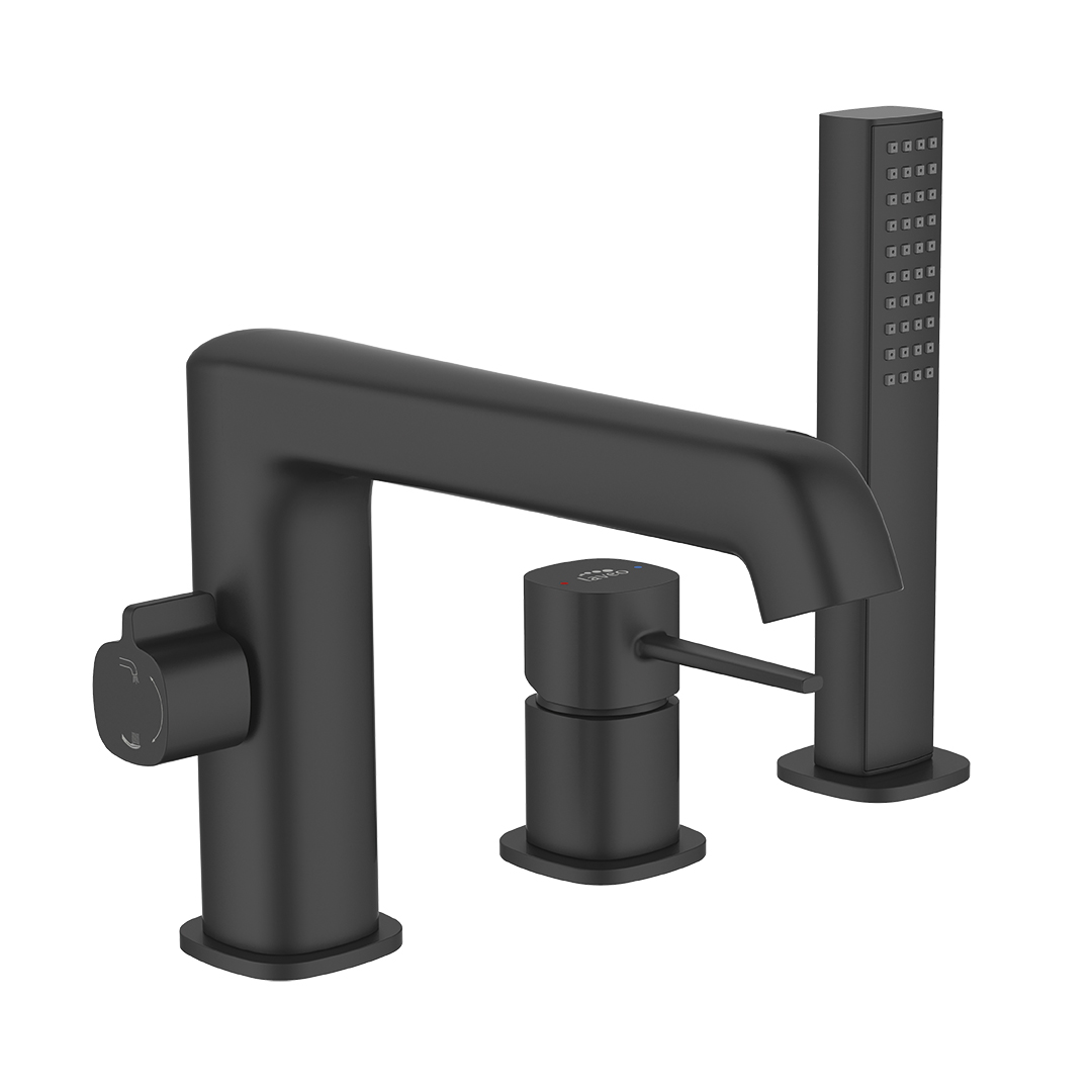 Darmowa Dostawa - Bateria wannowo-prysznicowa nawannowa czarna Laveo Pola BAP713D