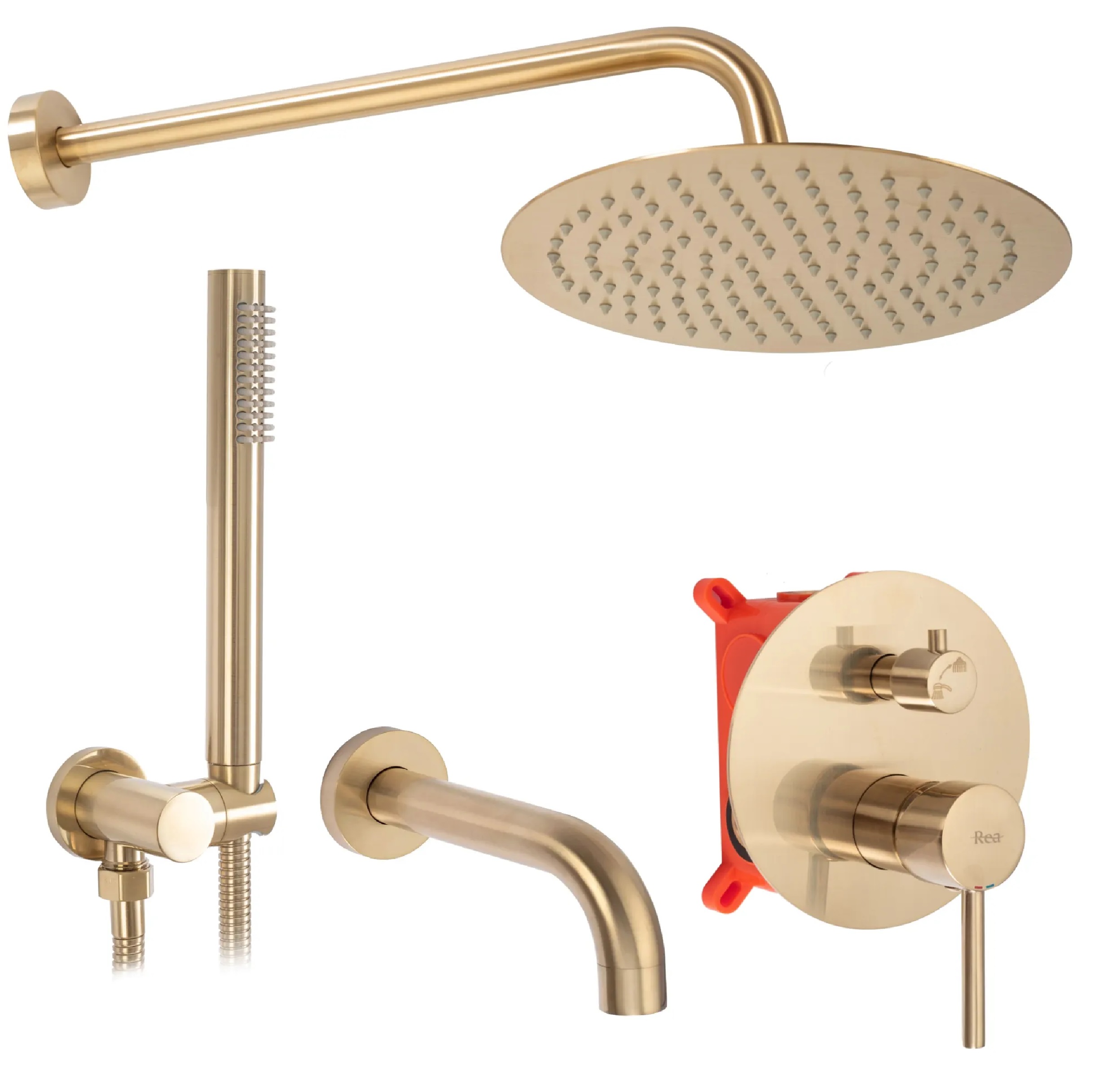 Darmowa Dostawa - Zestaw wannowo-prysznicowy podtynkowy złoty Rea Lungo REAP6609