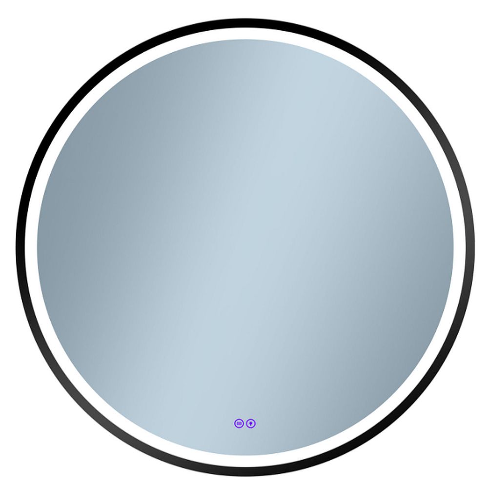 Darmowa Dostawa - Lustro 80x80 cm okrągłe z oświetleniem z matą grzewczą czarny Venti Orion Black 5905951180298