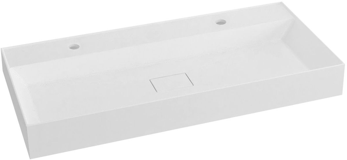 Darmowa Dostawa - Umywalka 96x44 cm prostokątna ścienna-meblowa-podwójna biała Sapho Godiva GU0962